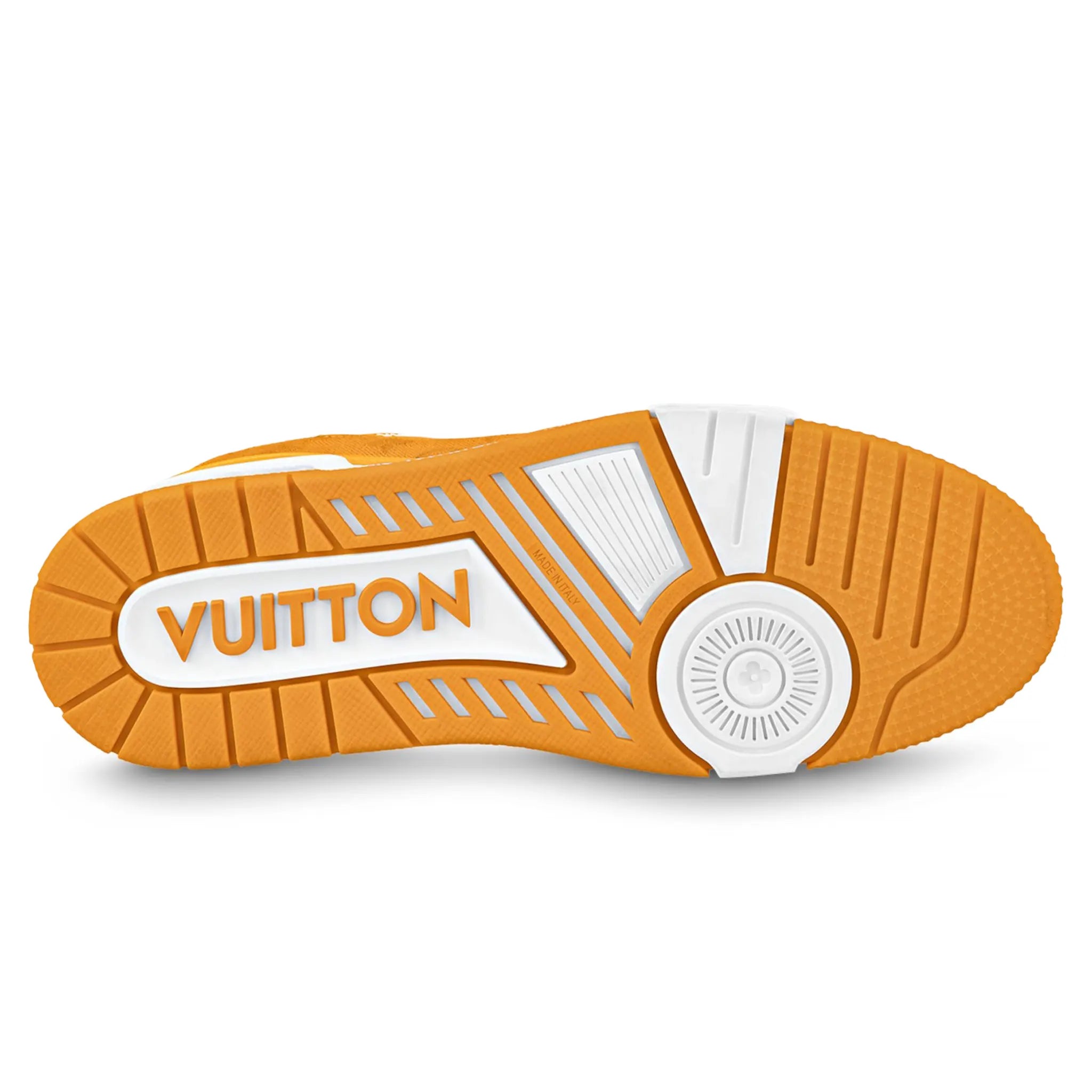 Sole View of Louis Vuitton LV Monogram Yellow Denim Sneaker 1A9JHB