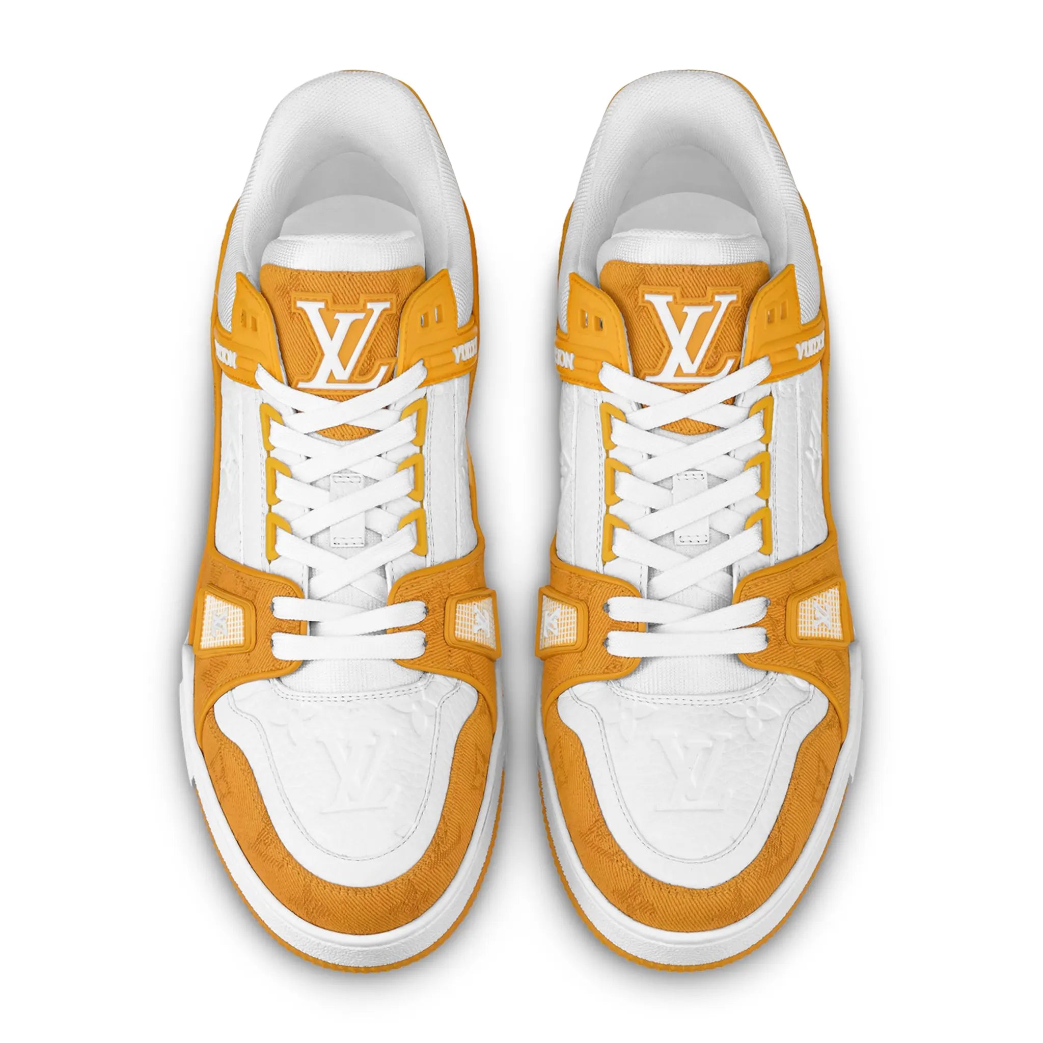 Upper View of Louis Vuitton LV Monogram Yellow Denim Sneaker 1A9JHB