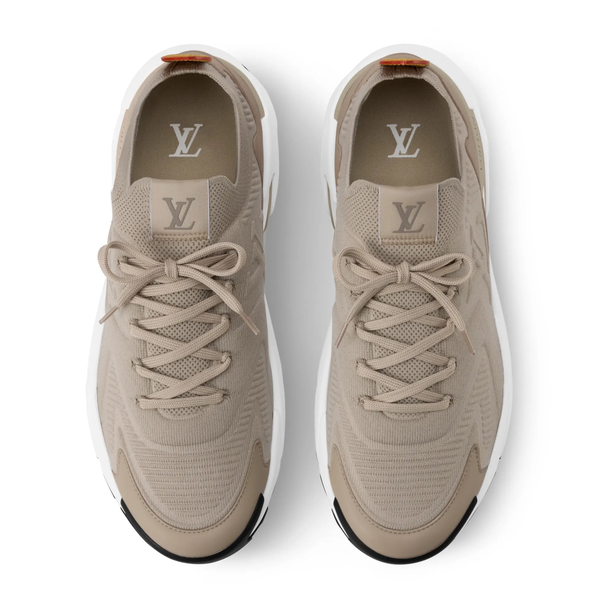 Upper View of Louis Vuitton LV Runner Tatic Beige Sneaker NVPROD6360116V