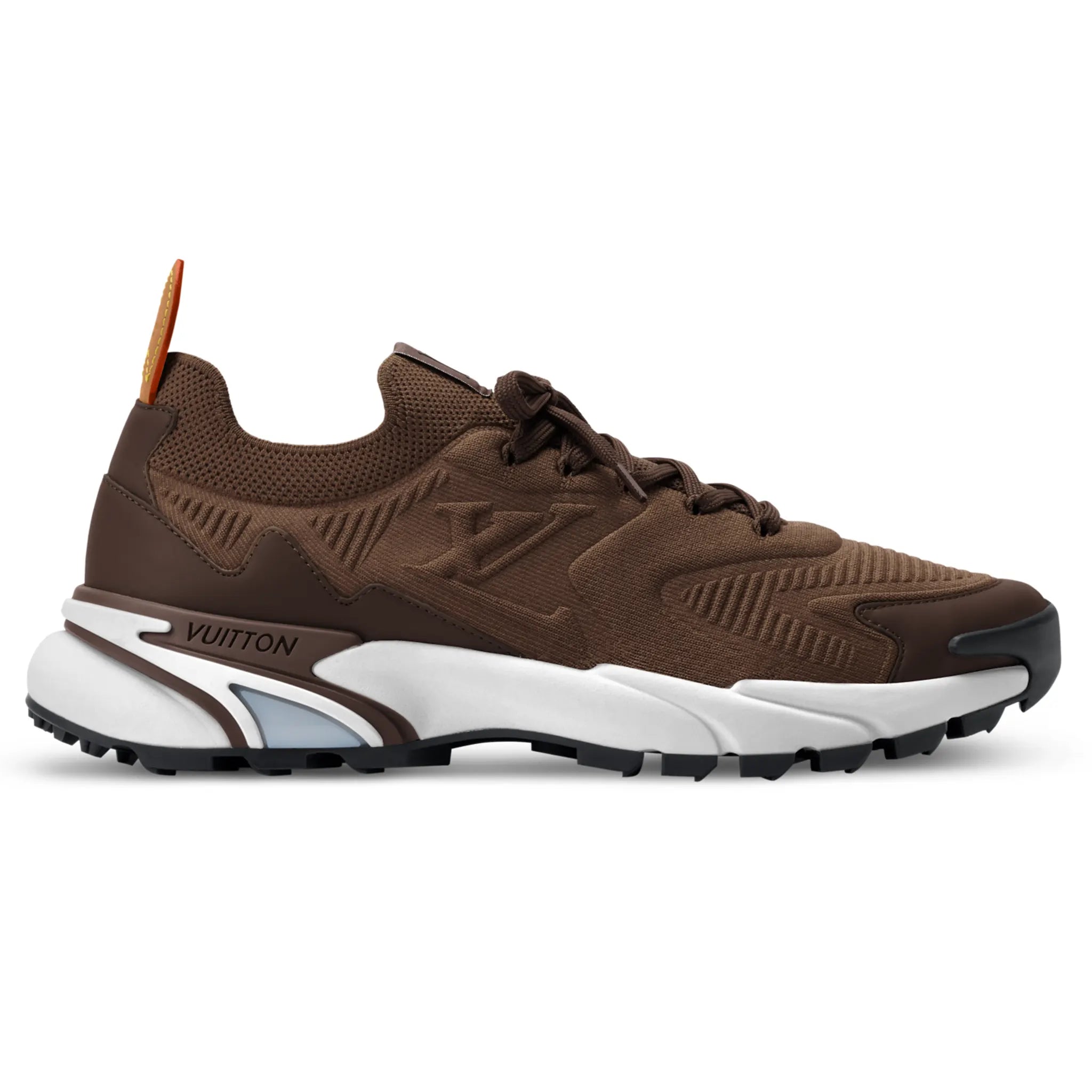 Side View of Louis Vuitton LV Runner Tatic Brown Sneaker NVPROD6360116V