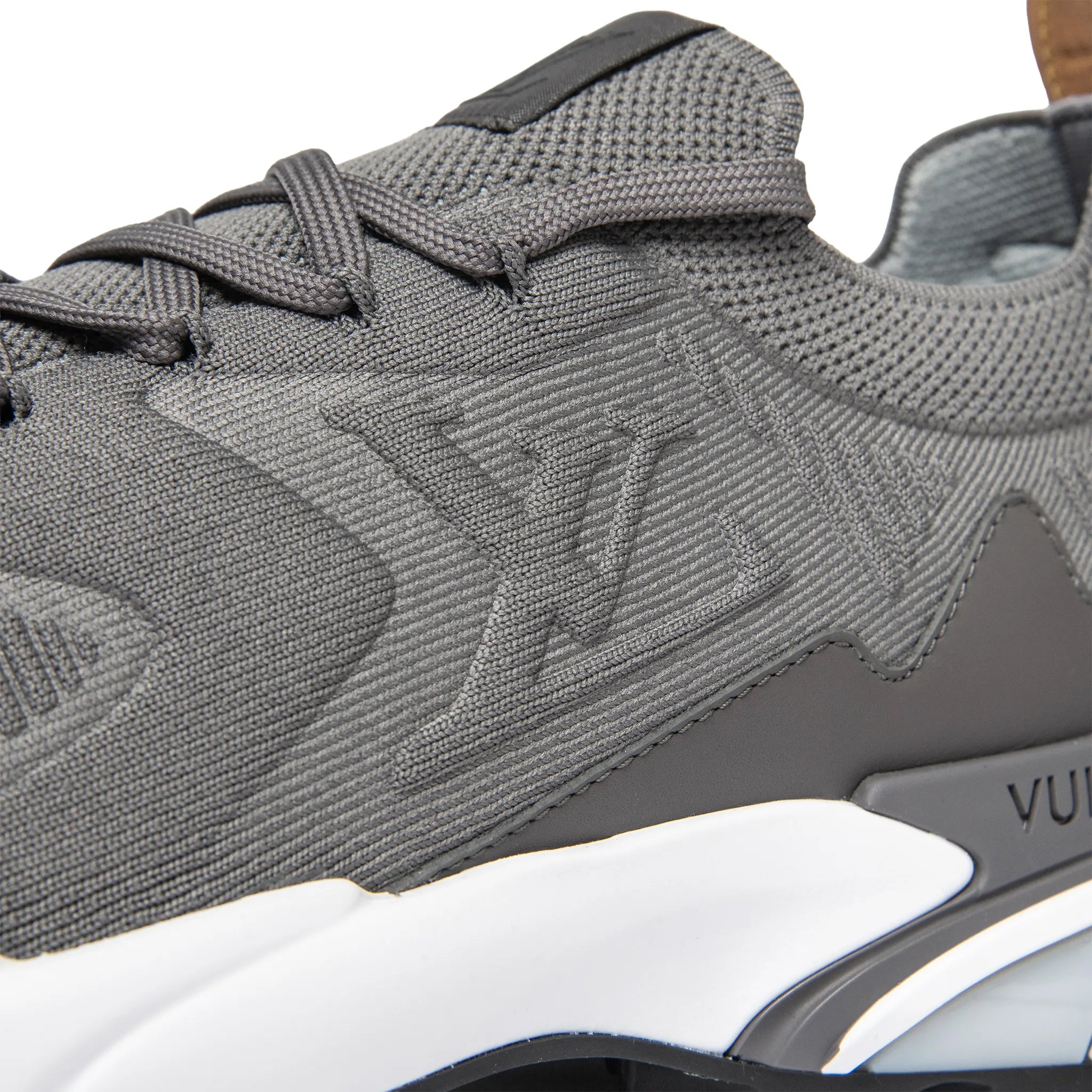 Detail View of Louis Vuitton LV Runner Tatic Grey Sneaker