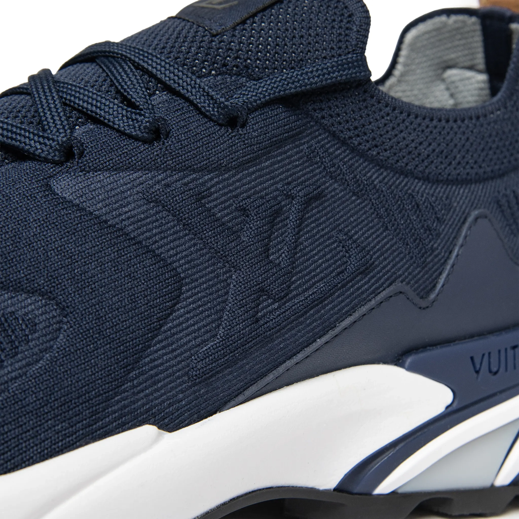 Detail View of Louis Vuitton LV Runner Tatic Navy Sneaker