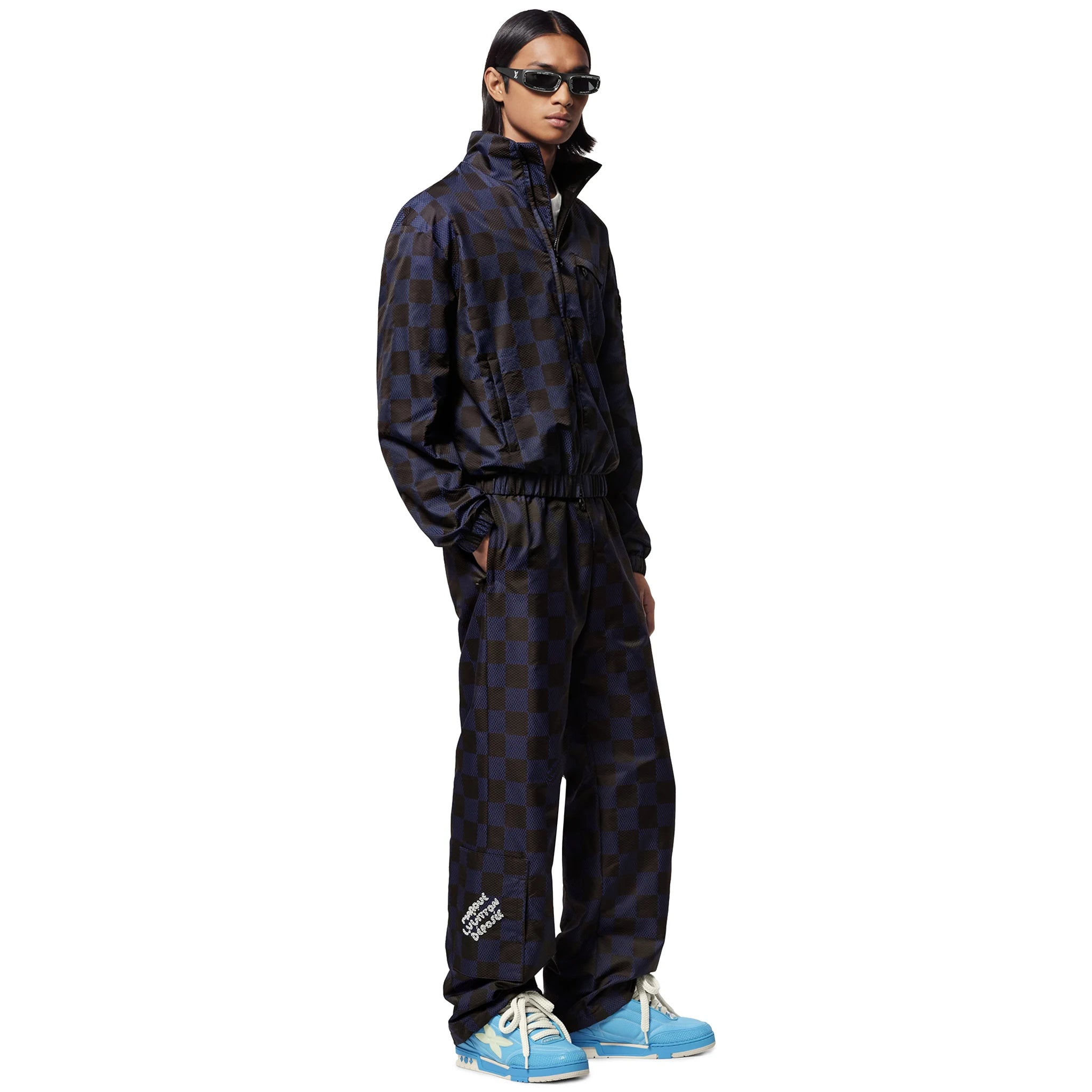 Model view of Louis Vuitton LV Skate Monogram Trainer Baby Blue Sneaker NVPROD4830220V