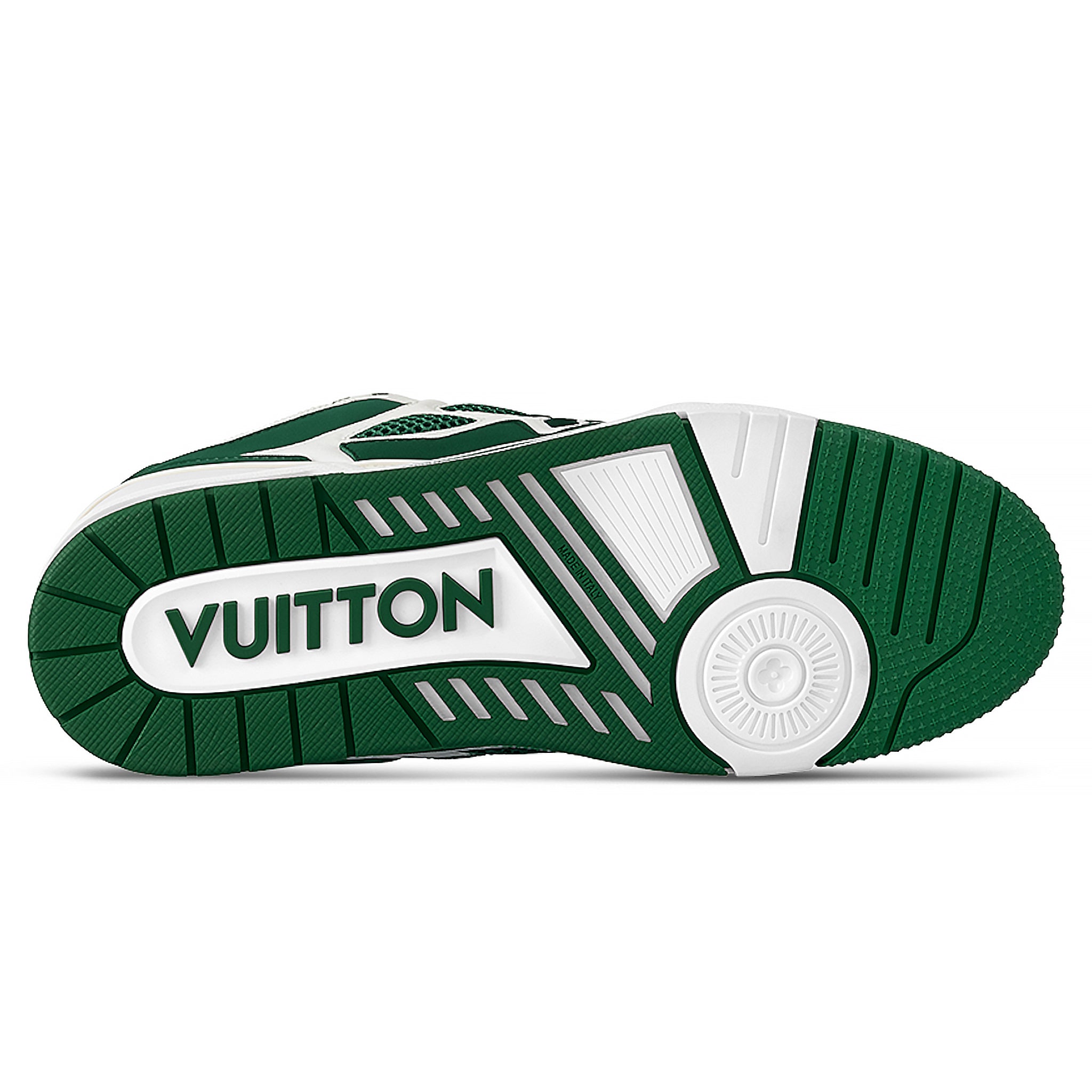 Sole view of Louis Vuitton LV Skate Monogram Trainer Green Sneaker NVPROD4640020V