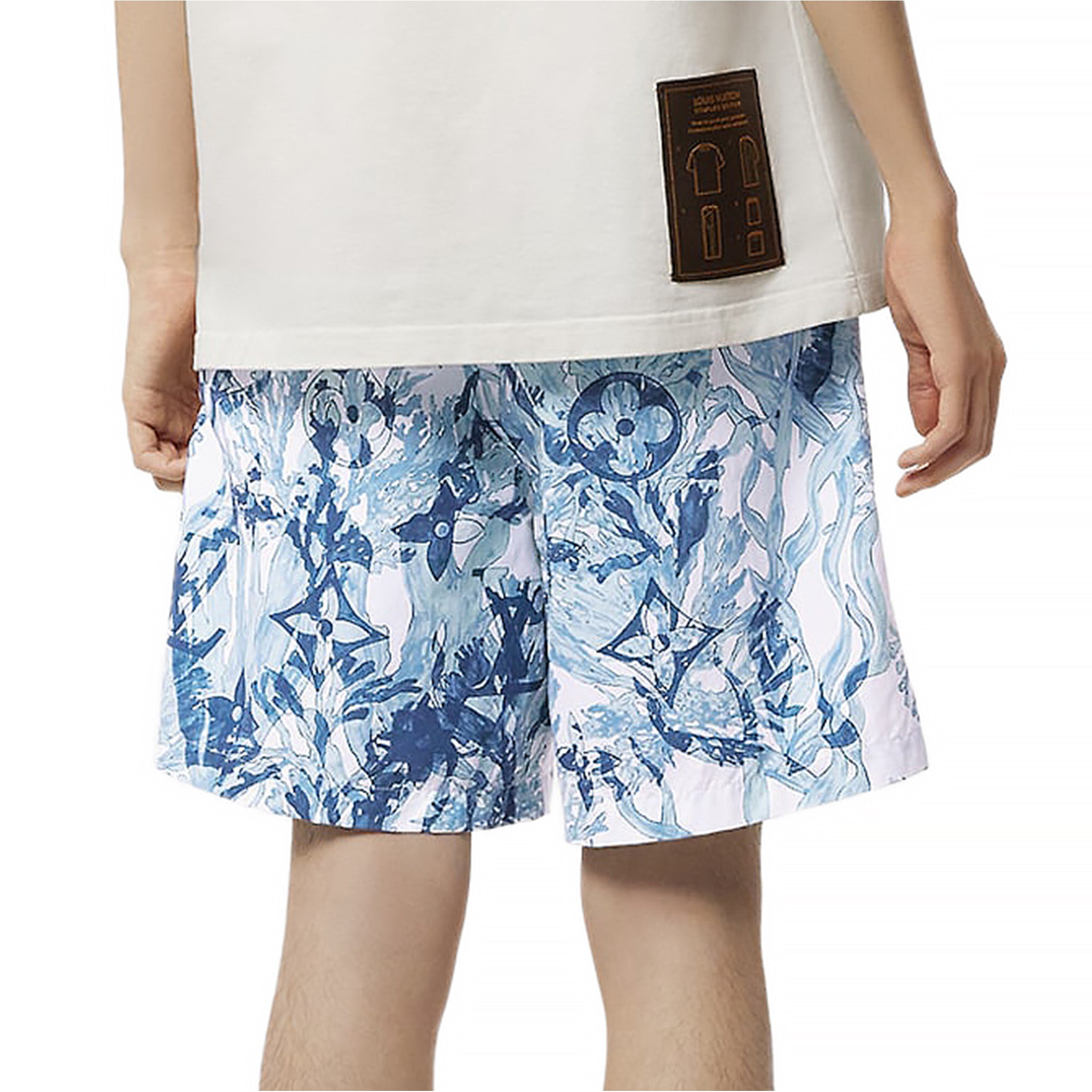 Image of Louis Vuitton Monogram Aquagarden Nylon Dark Denim Blue Swim Shorts