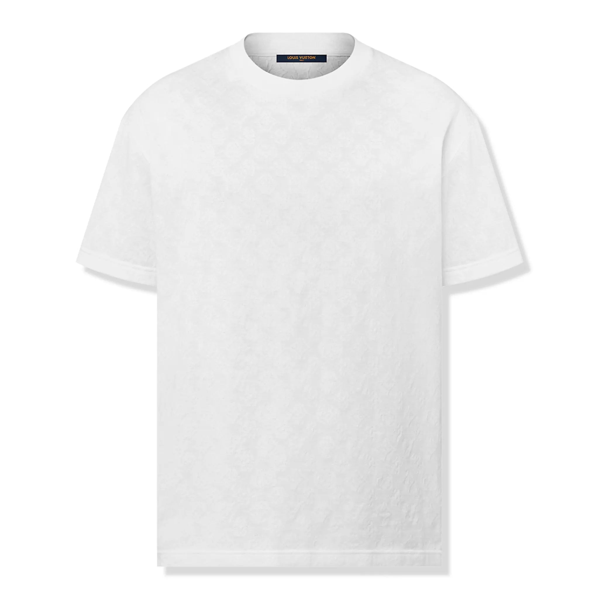 Front view of Louis Vuitton Monogram Fil Coupe Cotton White T Shirt