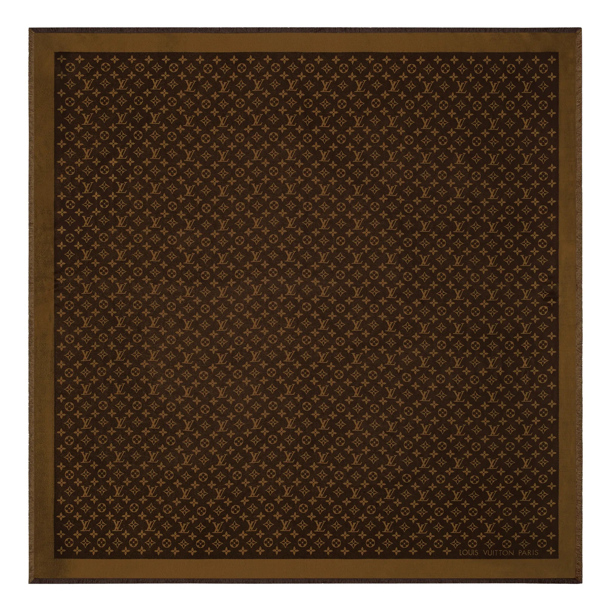 Front View of Louis Vuitton Monogram Shine Brown Shawl M75122