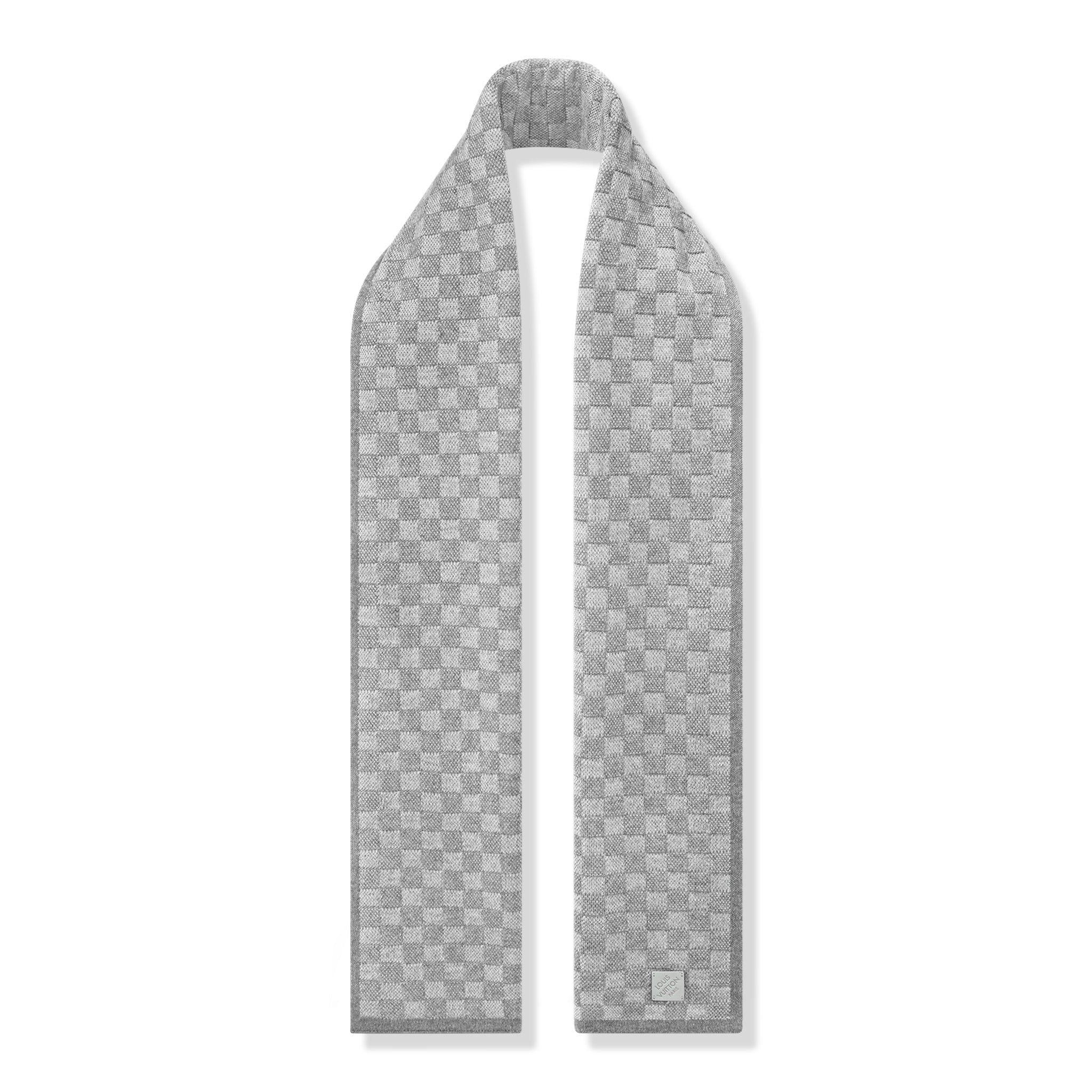 Scarf front of Louis Vuitton Néo Petit Damier Grey Beanie & Scarf NVPROD3920087V