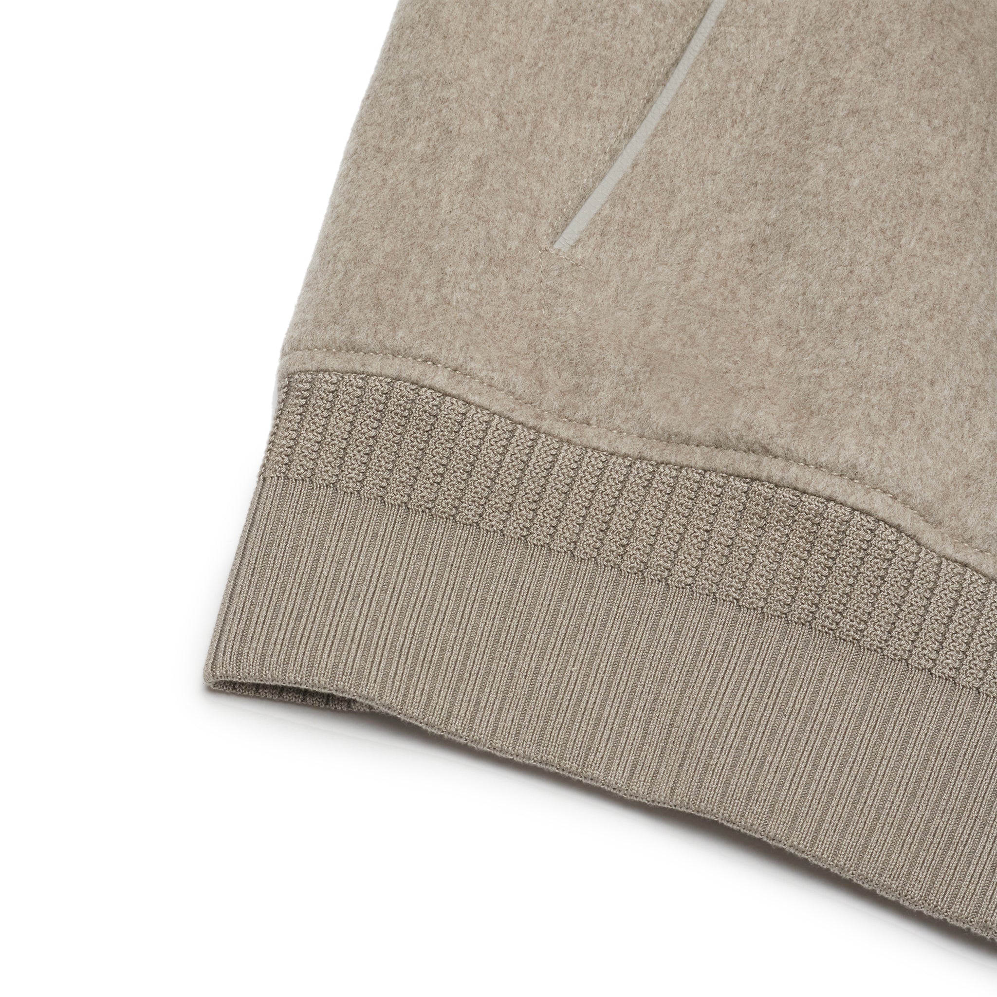 Corner view of Louis Vuitton Wool Leather Beige Bomber Jacket