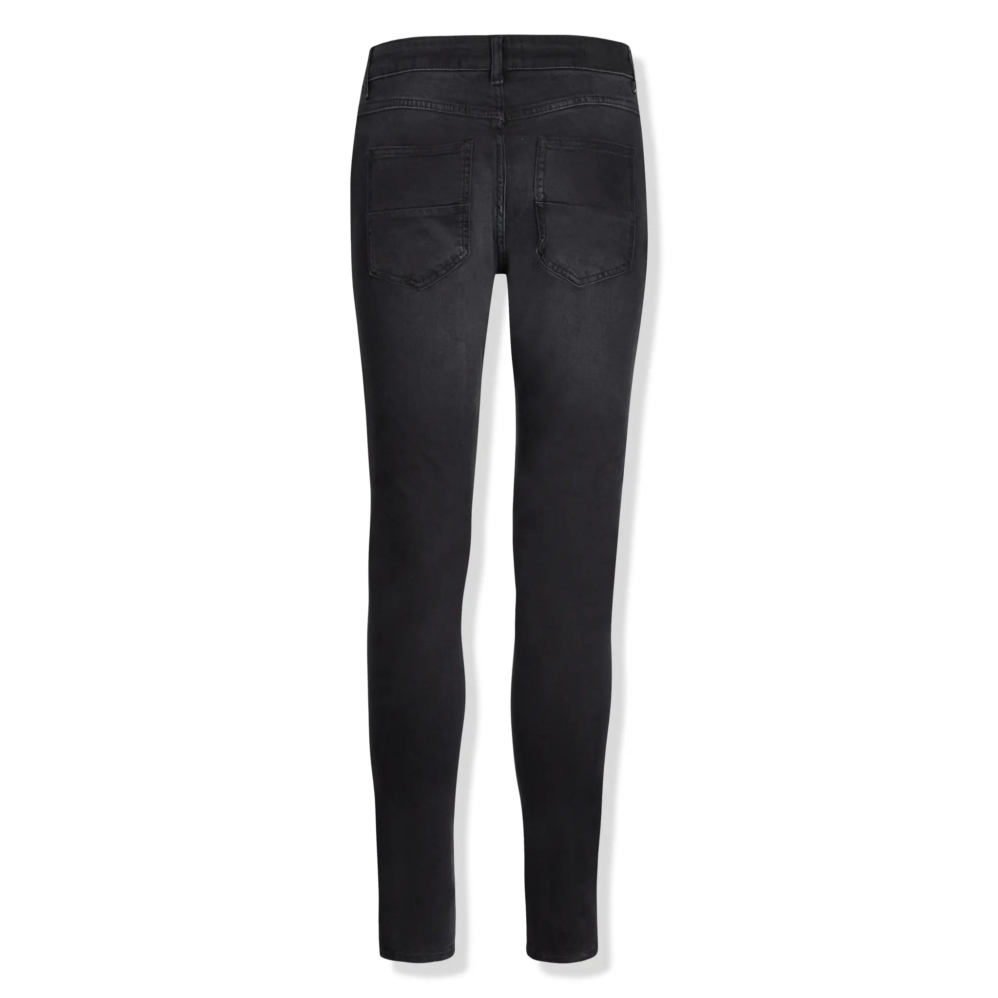 Back view of Lusso Destroyed Diamanté Washed Black Denim Jeans
