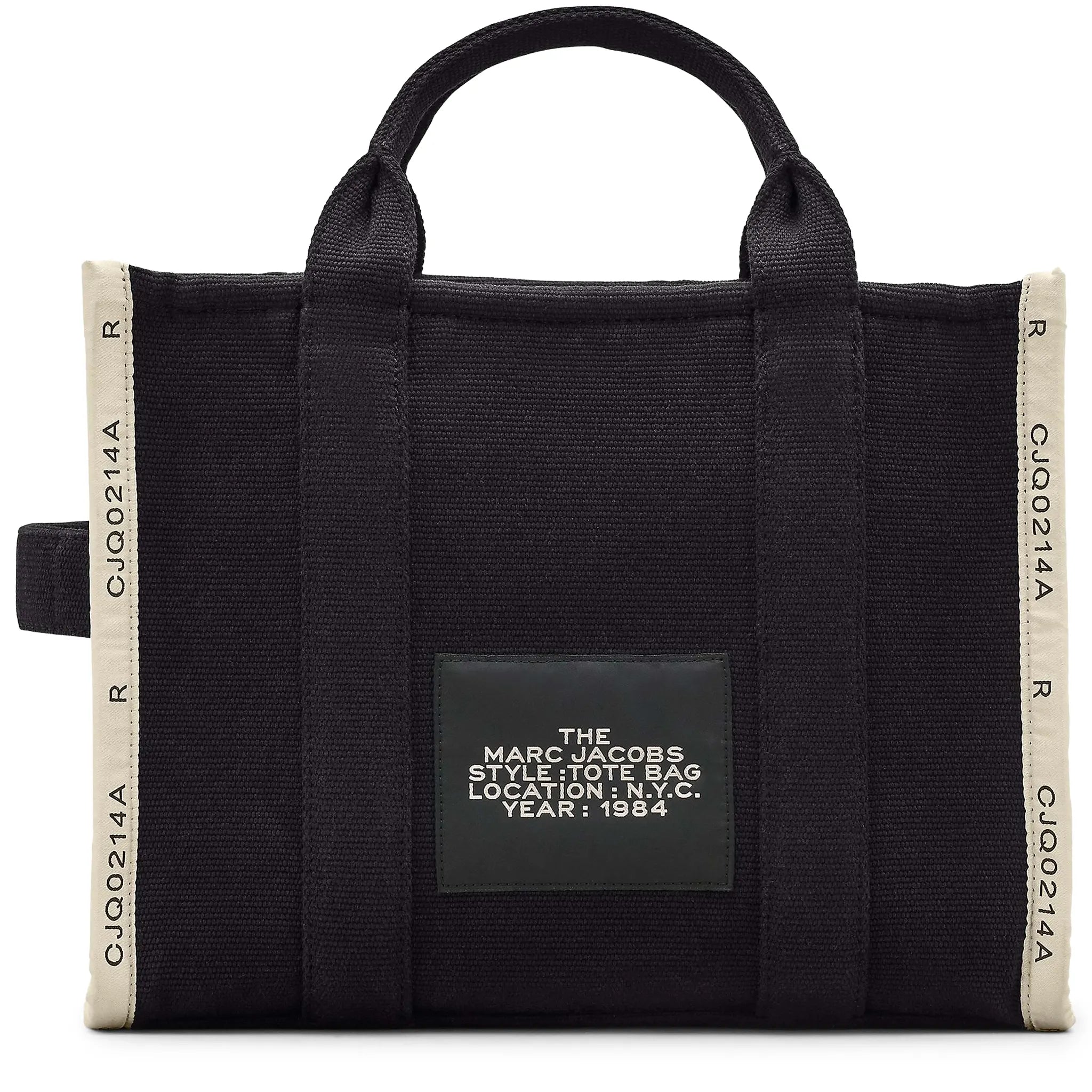 Back View of Mark Jacobs Medium Jacquard Black Tote Bag M0017027