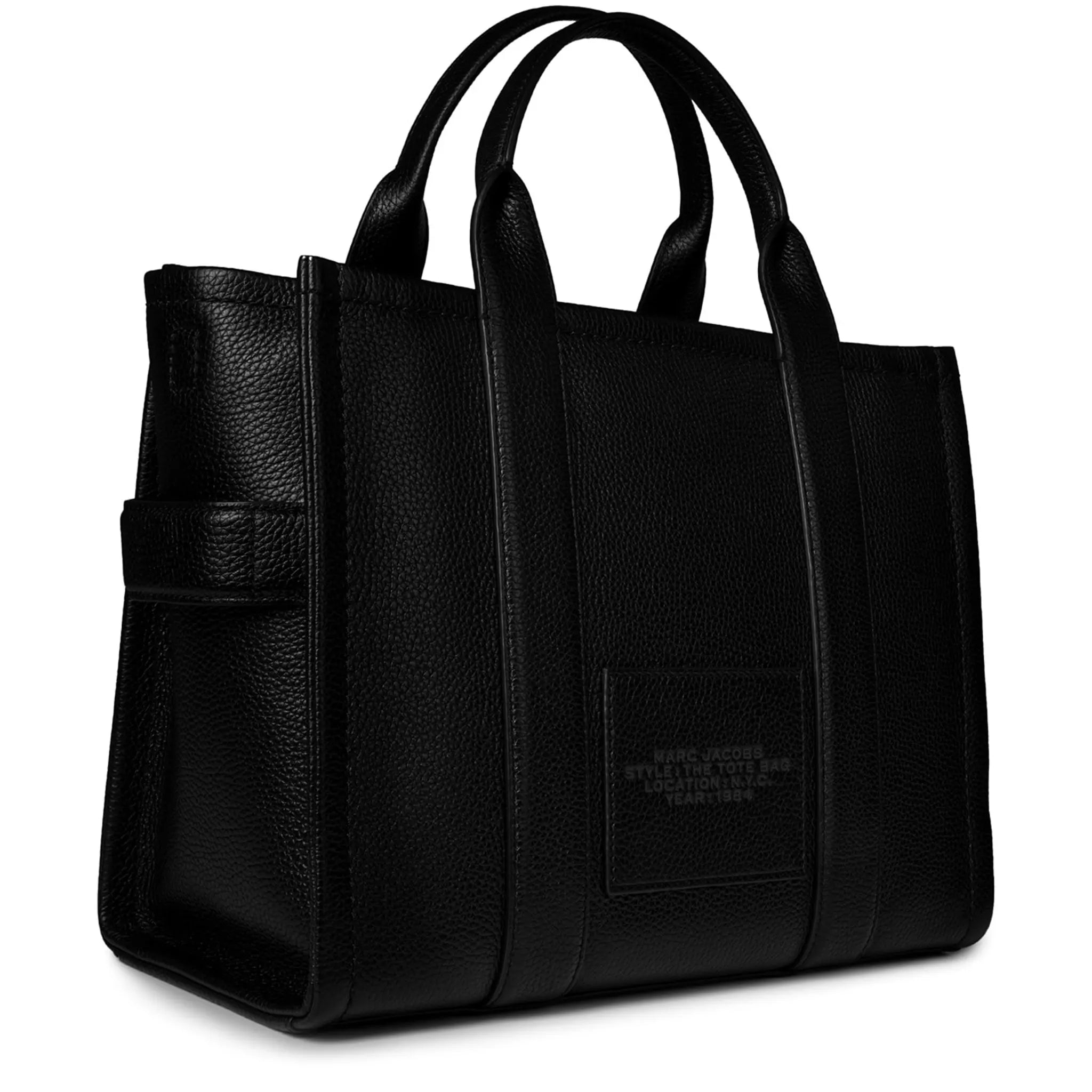 Back side View of Mark Jacobs Small Leather Black Tote Bag H009L01SP21