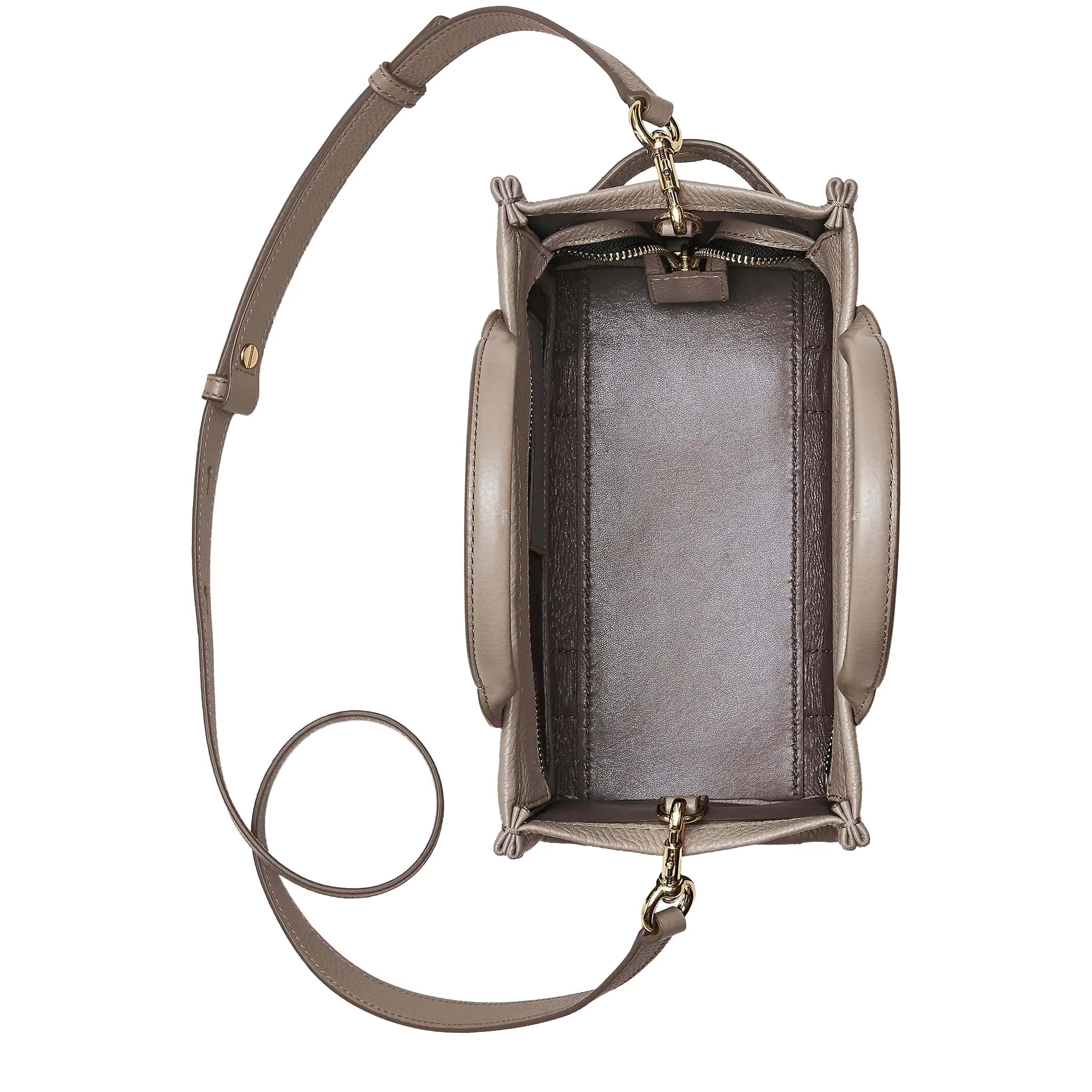 Inside View of Mark Jacobs Small Leather Cement Tote Bag H009L01SP21