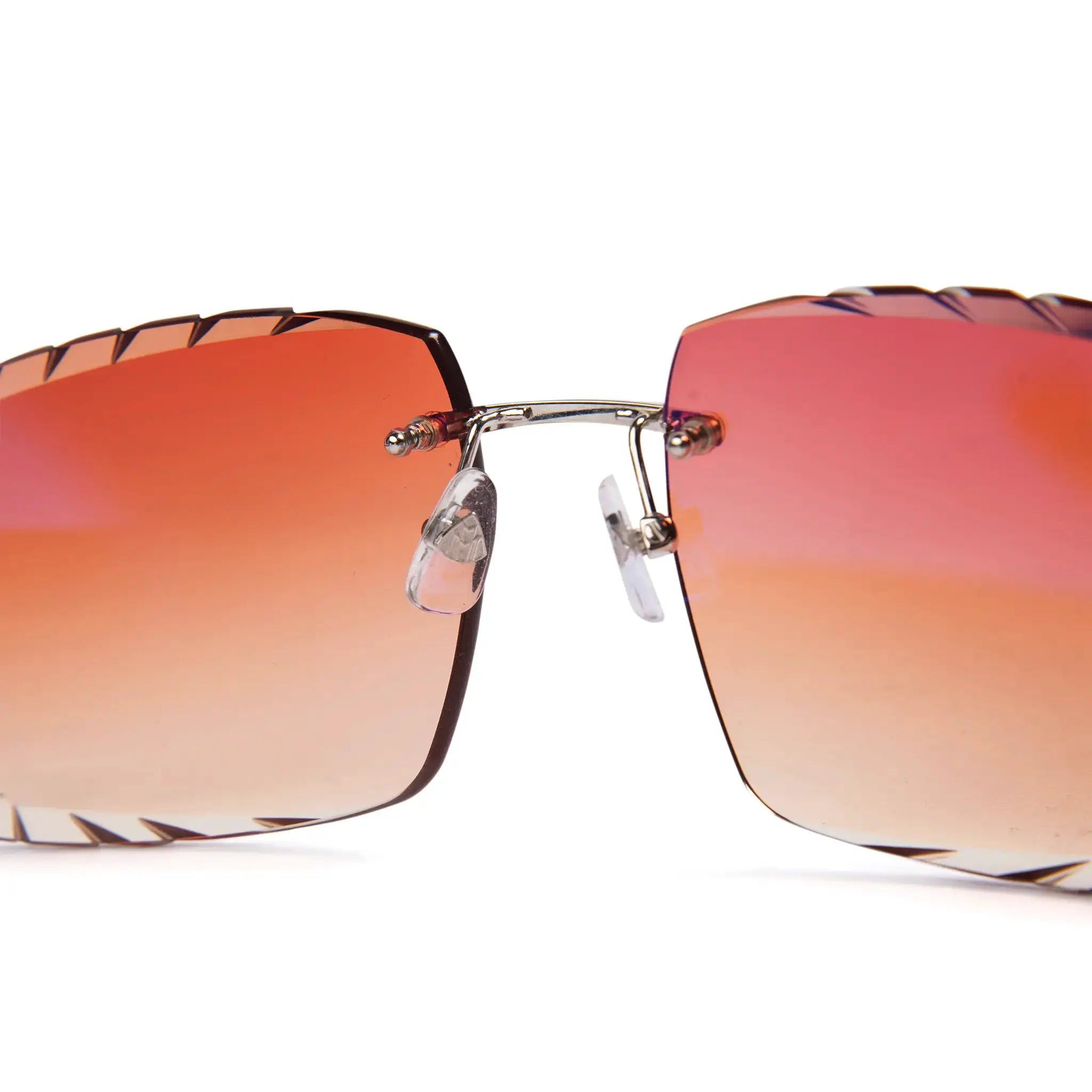 Close up view of Maybach Eyewear The Artist III P-WBZ-ZZ5 Custom Brown Fade Diamond Cut Sunglasses