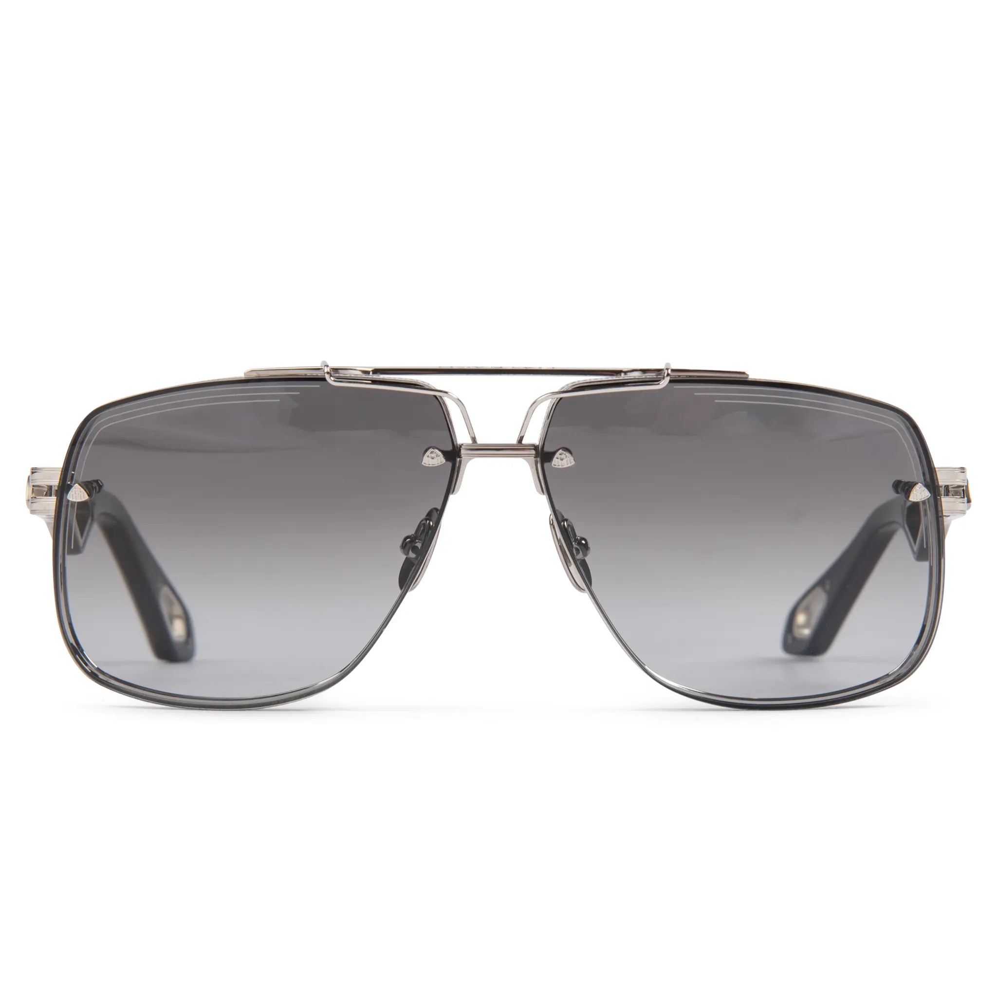 Front view of Maybach Eyewear The King II P-HT-Z63 Platinum Grey Gradient Sunglasses