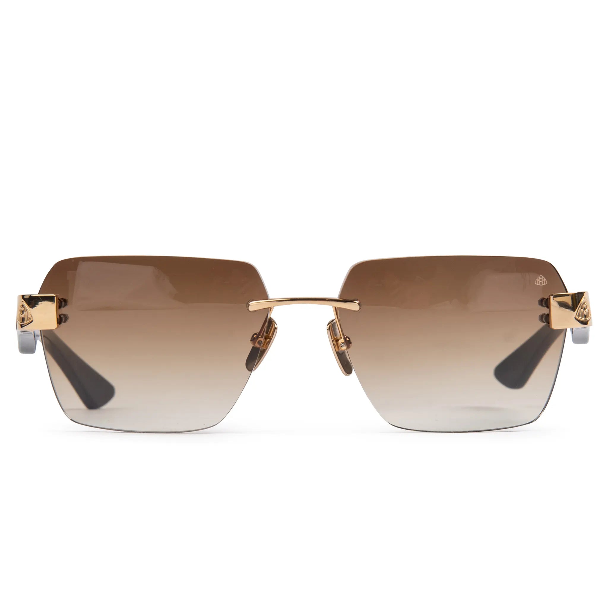 Front view of Maybach Eyewear The Magic I MG-WDE-M09 Gold Brown Sunglasses