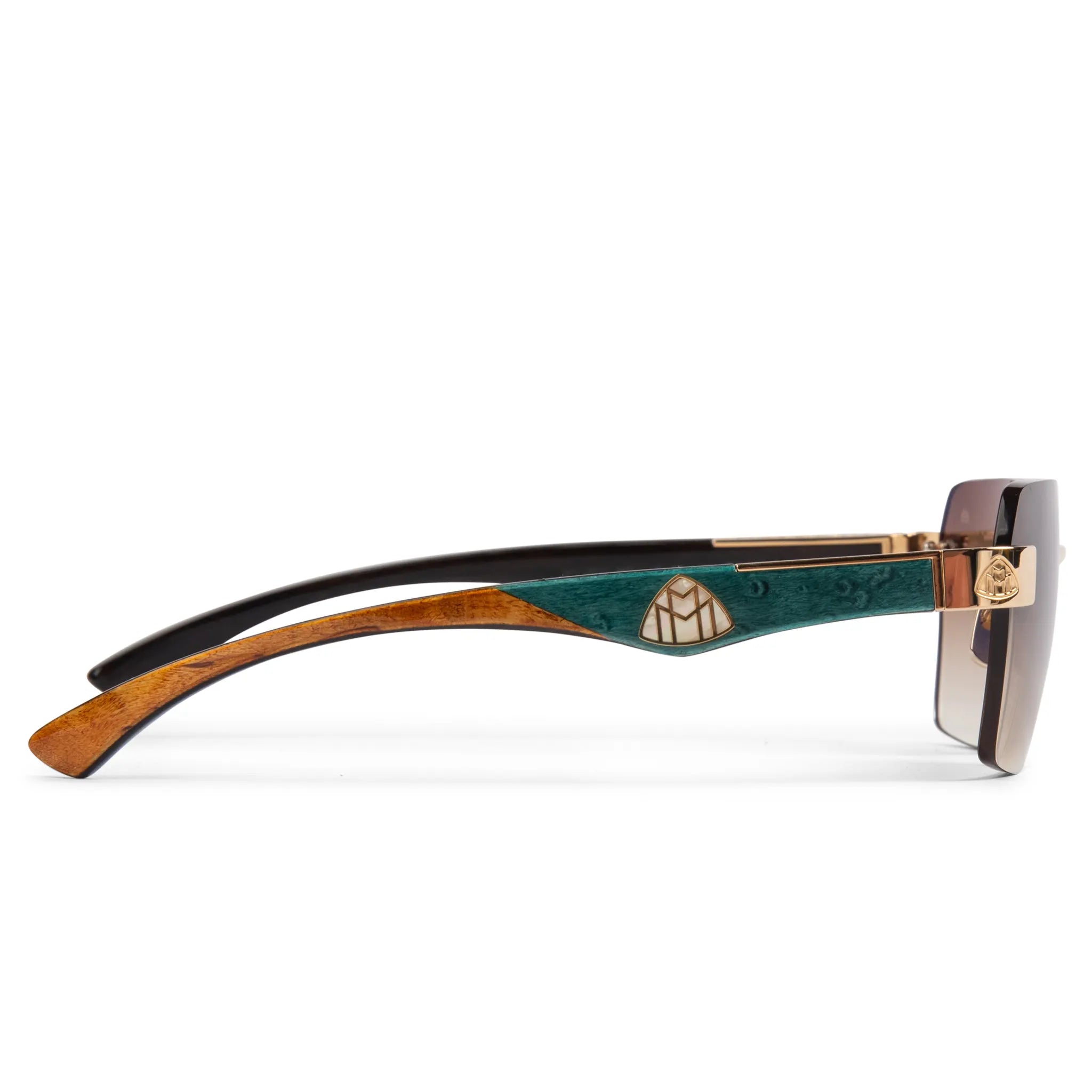 Side view of Maybach Eyewear The Magic I MG-WDE-M09 Gold Brown Sunglasses