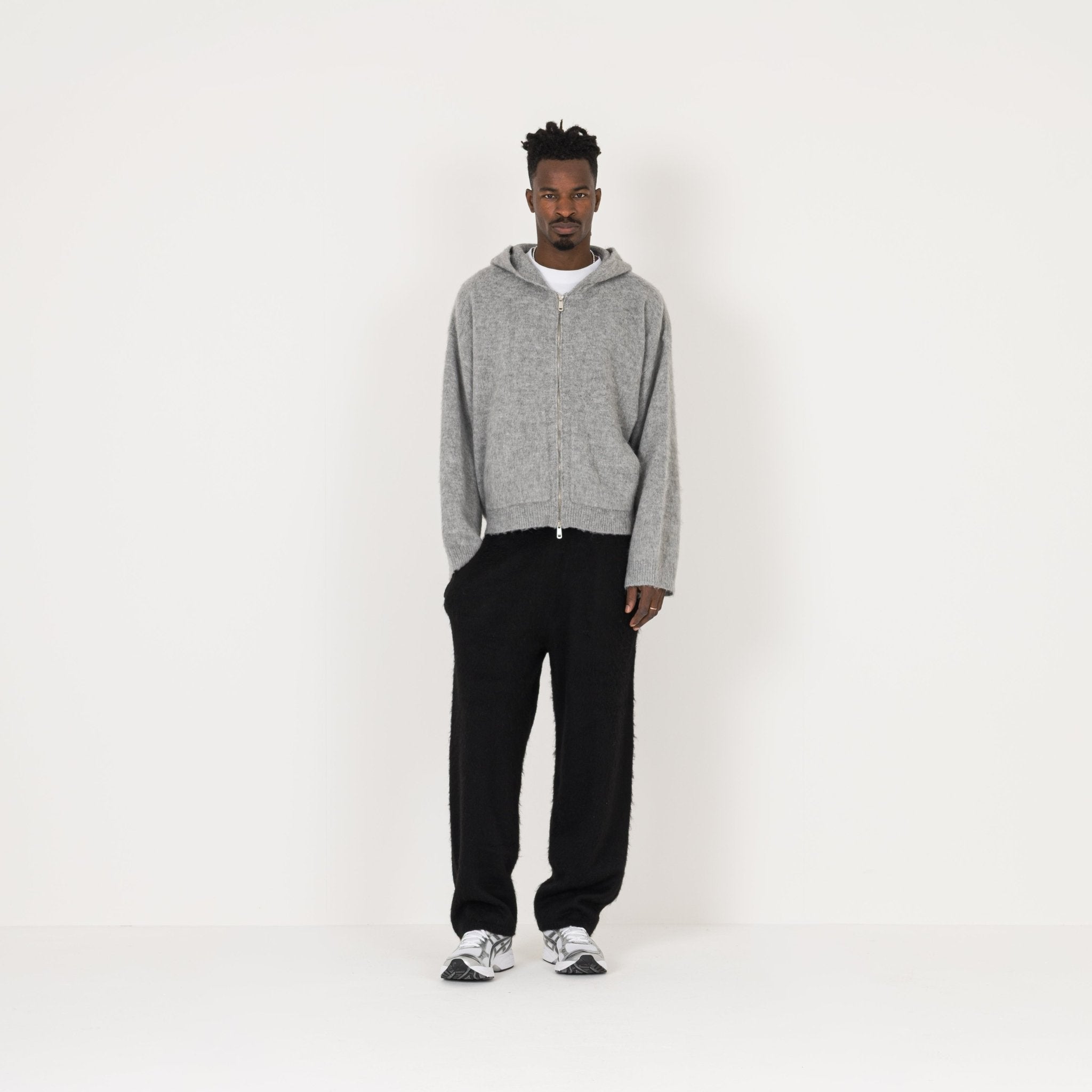 Model view of Destructive Mohair Black Sweatpants