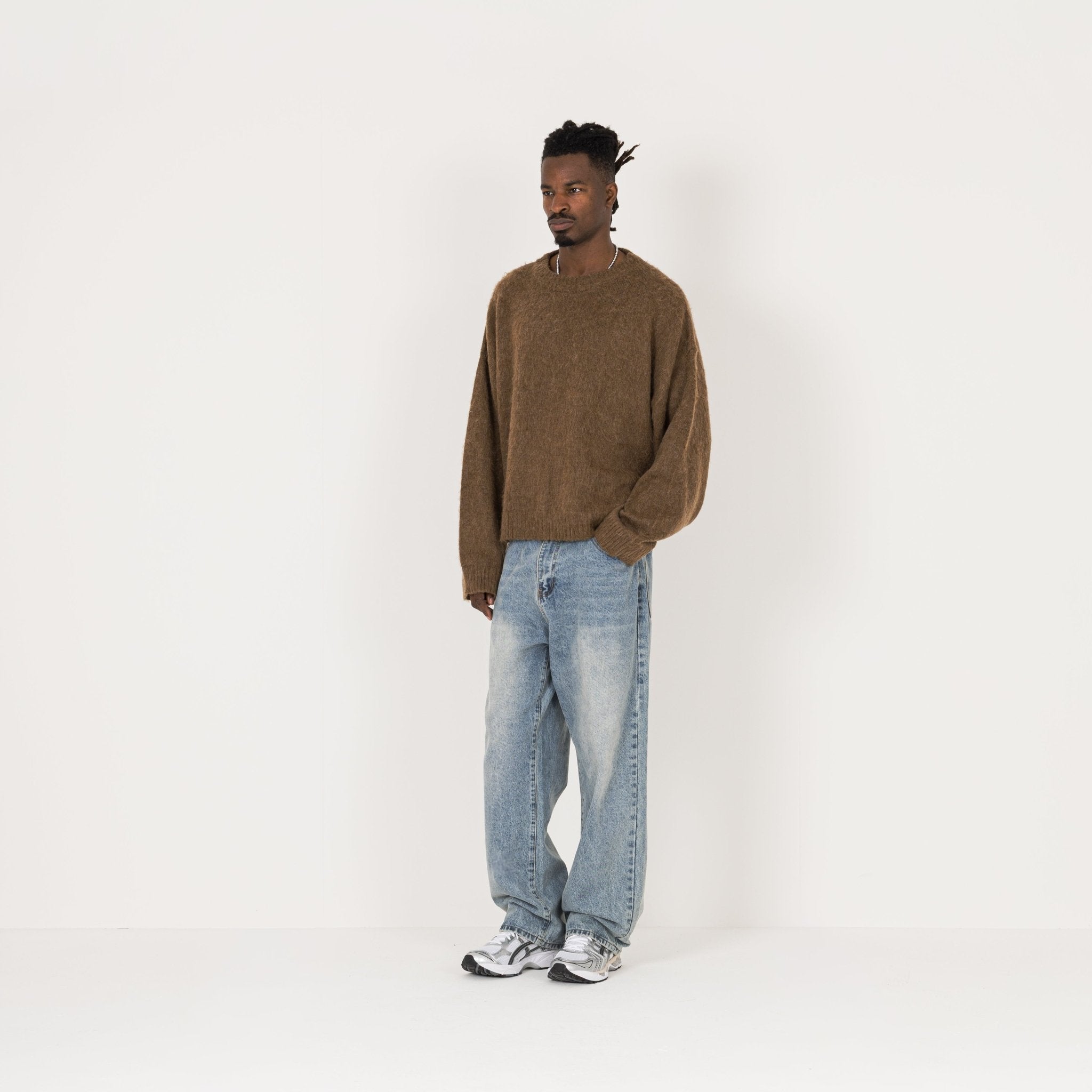 Model view of Destructive Mohair Birch Sweatshirt
