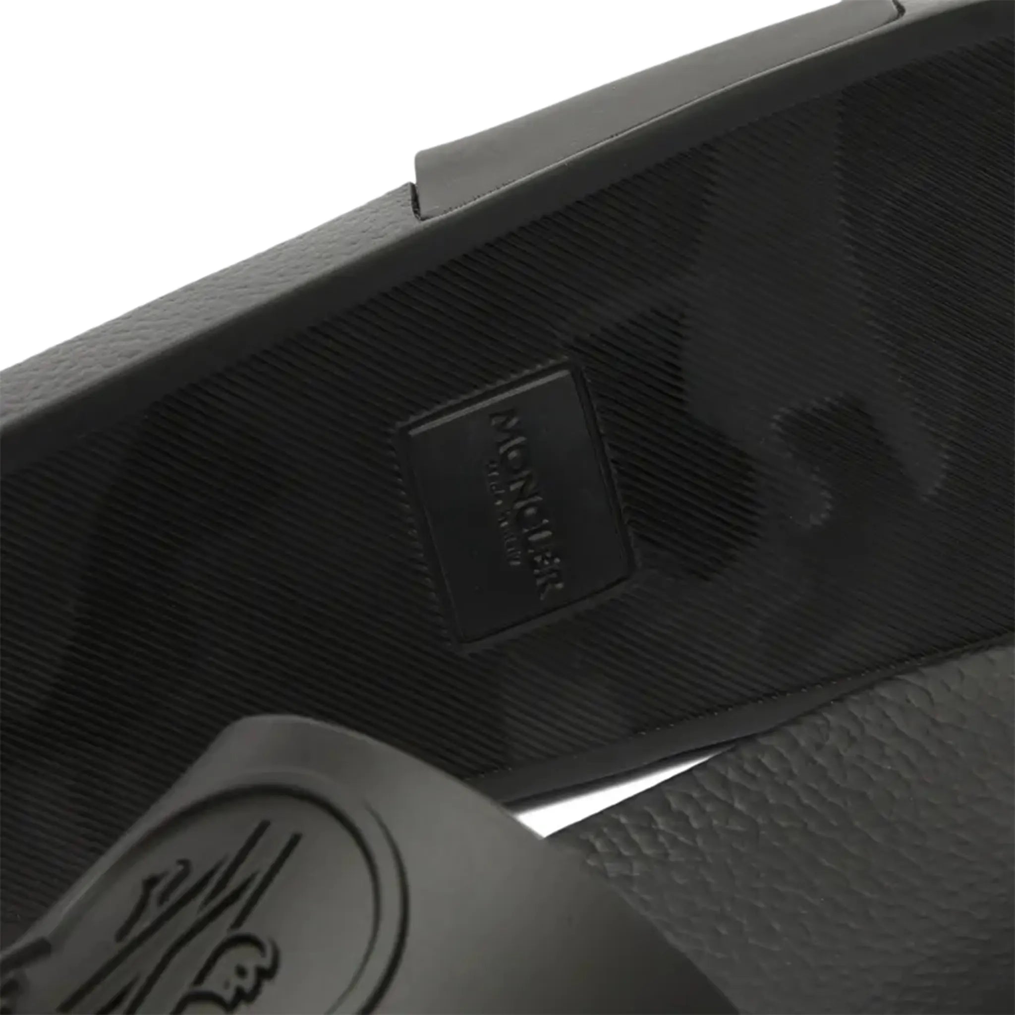 Detail view of Moncler Basile Black Sliders J109A4C00030M2999999