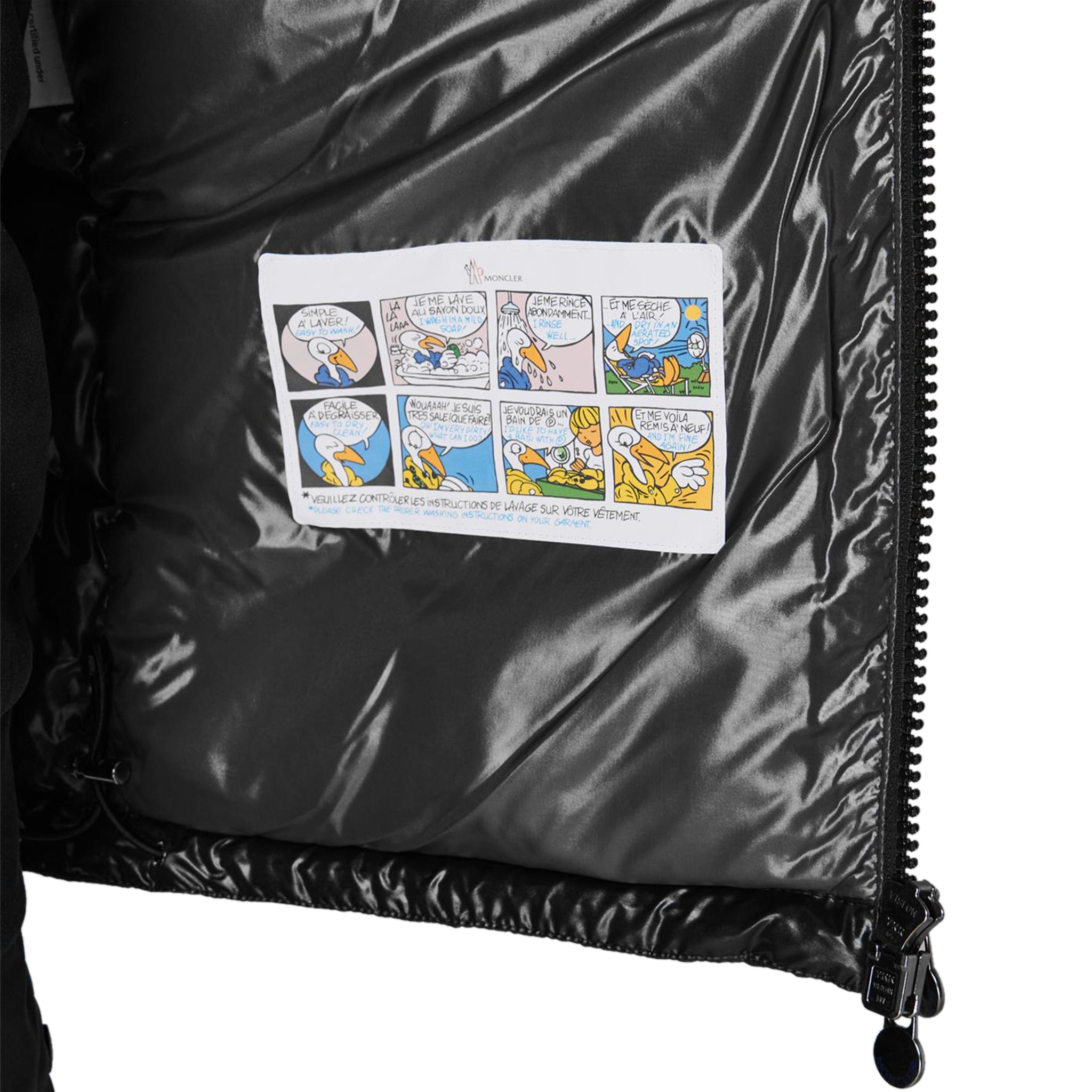 Detail view of Moncler Maya Padded Down Black Jacket I20911A5360068950999