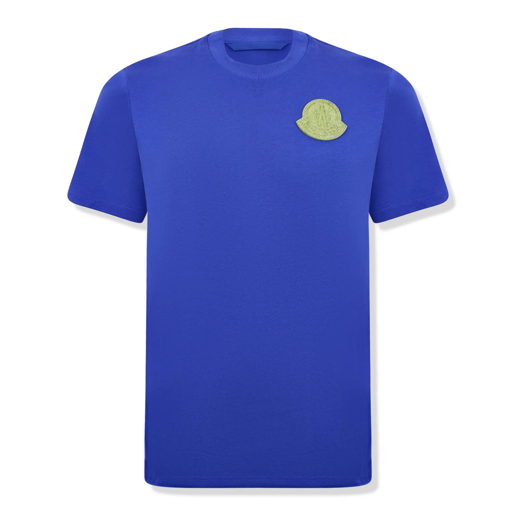Front view of Moncler Patch Logo Blue T Shirt