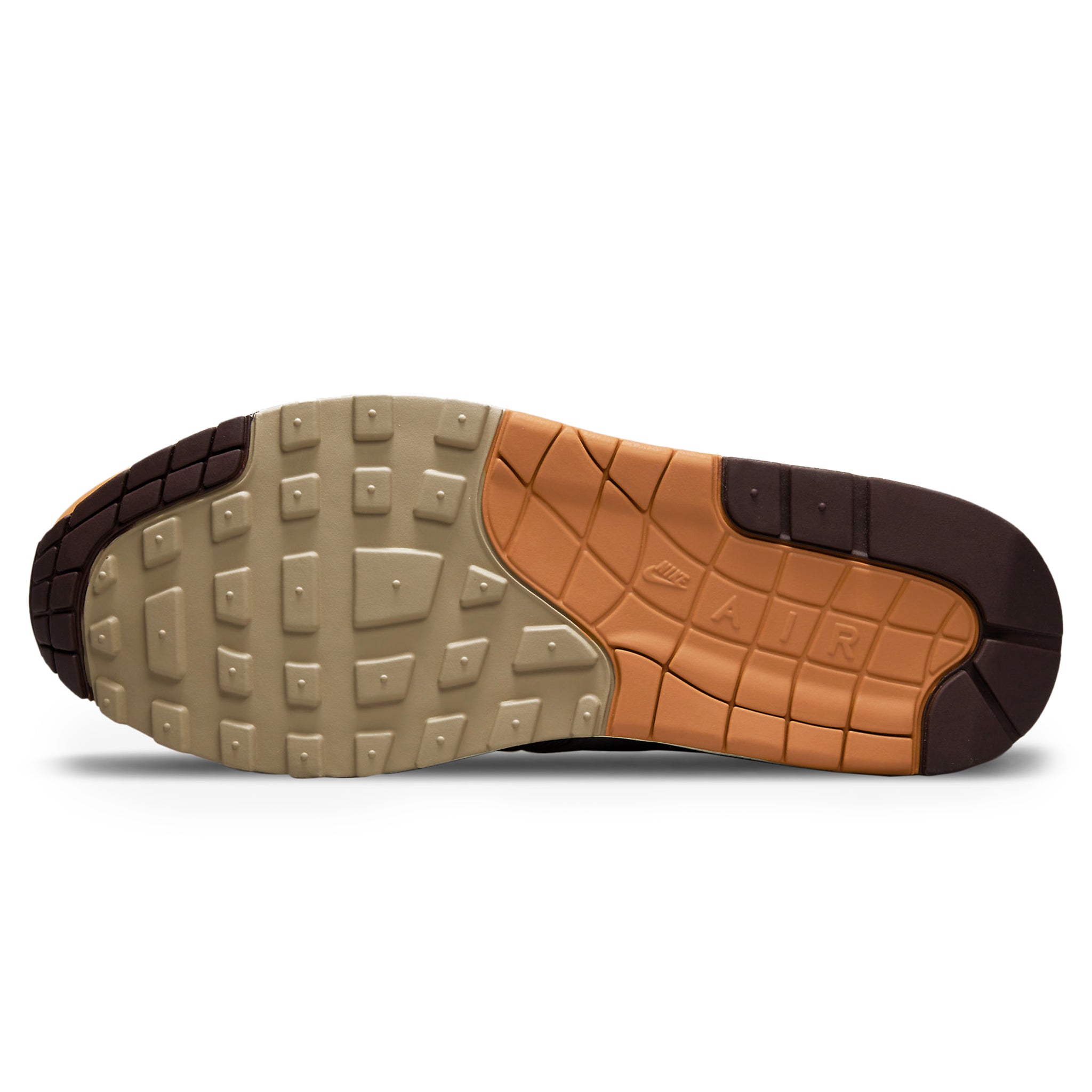 Sole view of Nike Air Max 1 Patta Waves Monarch (With Bracelet) DH1348-001