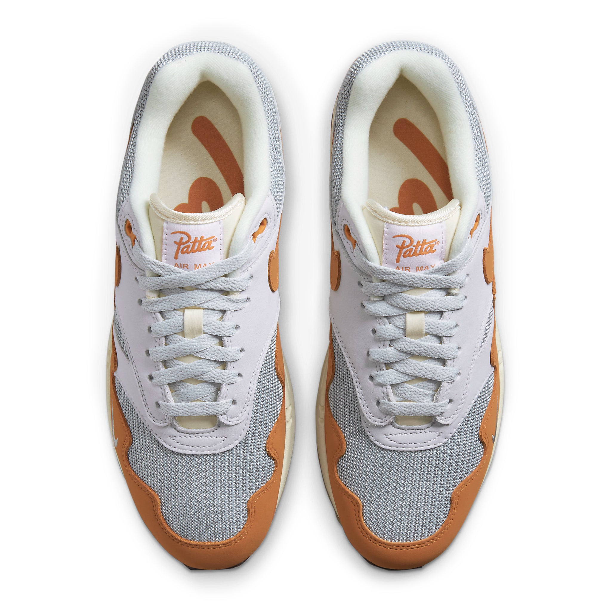 Top down view of Nike Air Max 1 Patta Waves Monarch (With Bracelet) DH1348-001