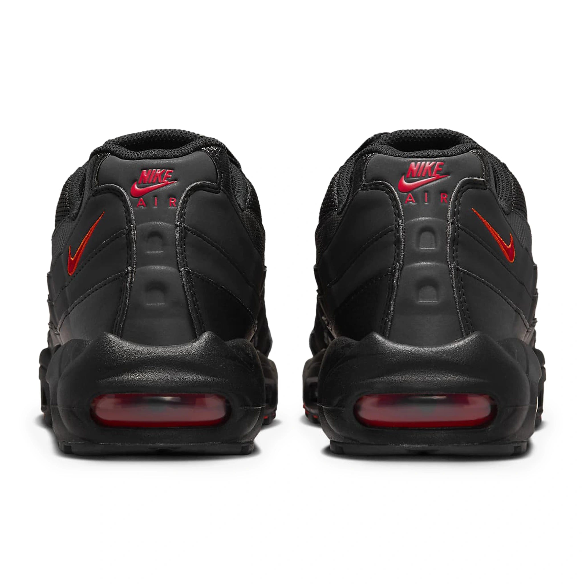 Back view of Nike Air Max 95 Black Red Orange FZ4626-002