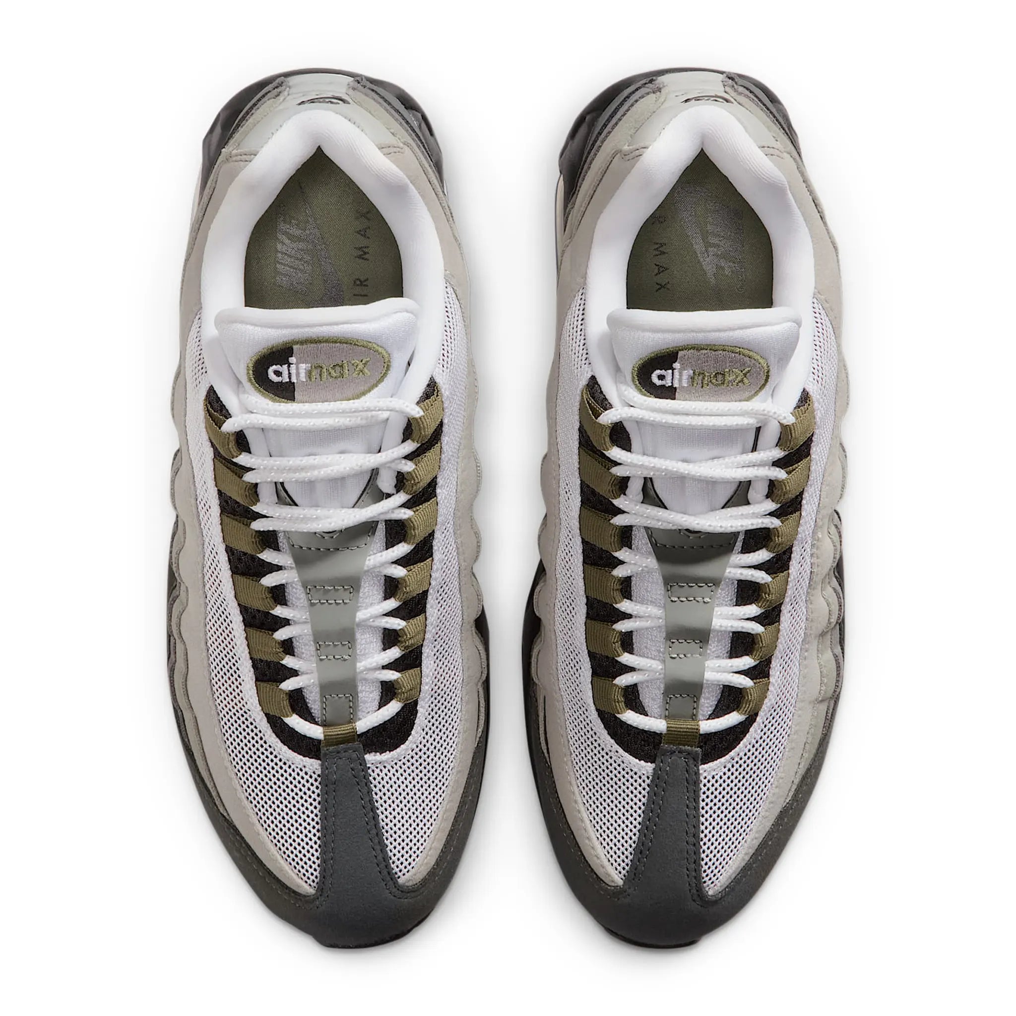 Upper View of Nike Air Max 95 OG Big Bubble Black Medium Olive (W) HJ5996-003