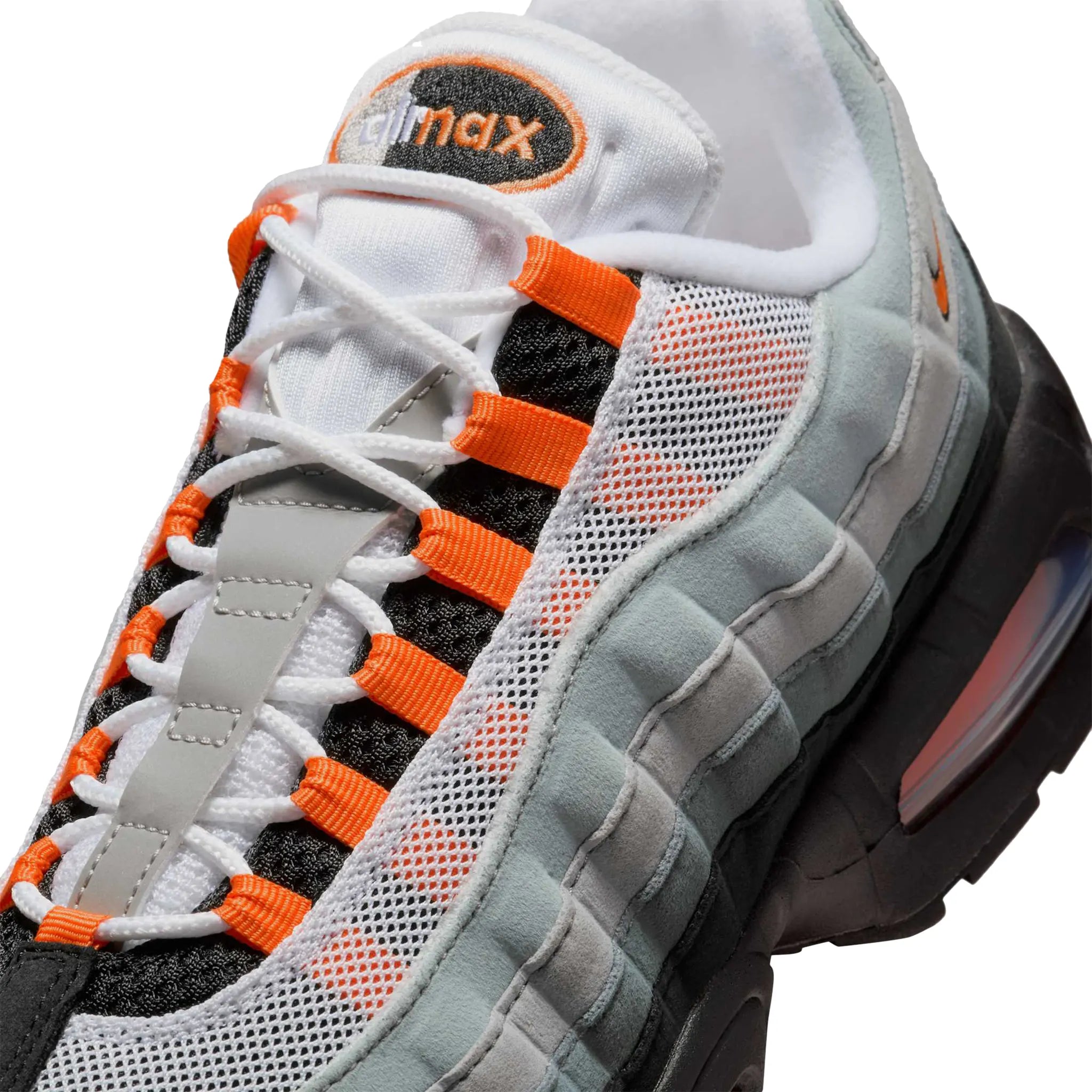 Detailed Upper View of Nike Air Max 95 OG Big Bubble Bright Mandarin (2025)HM4740-005
