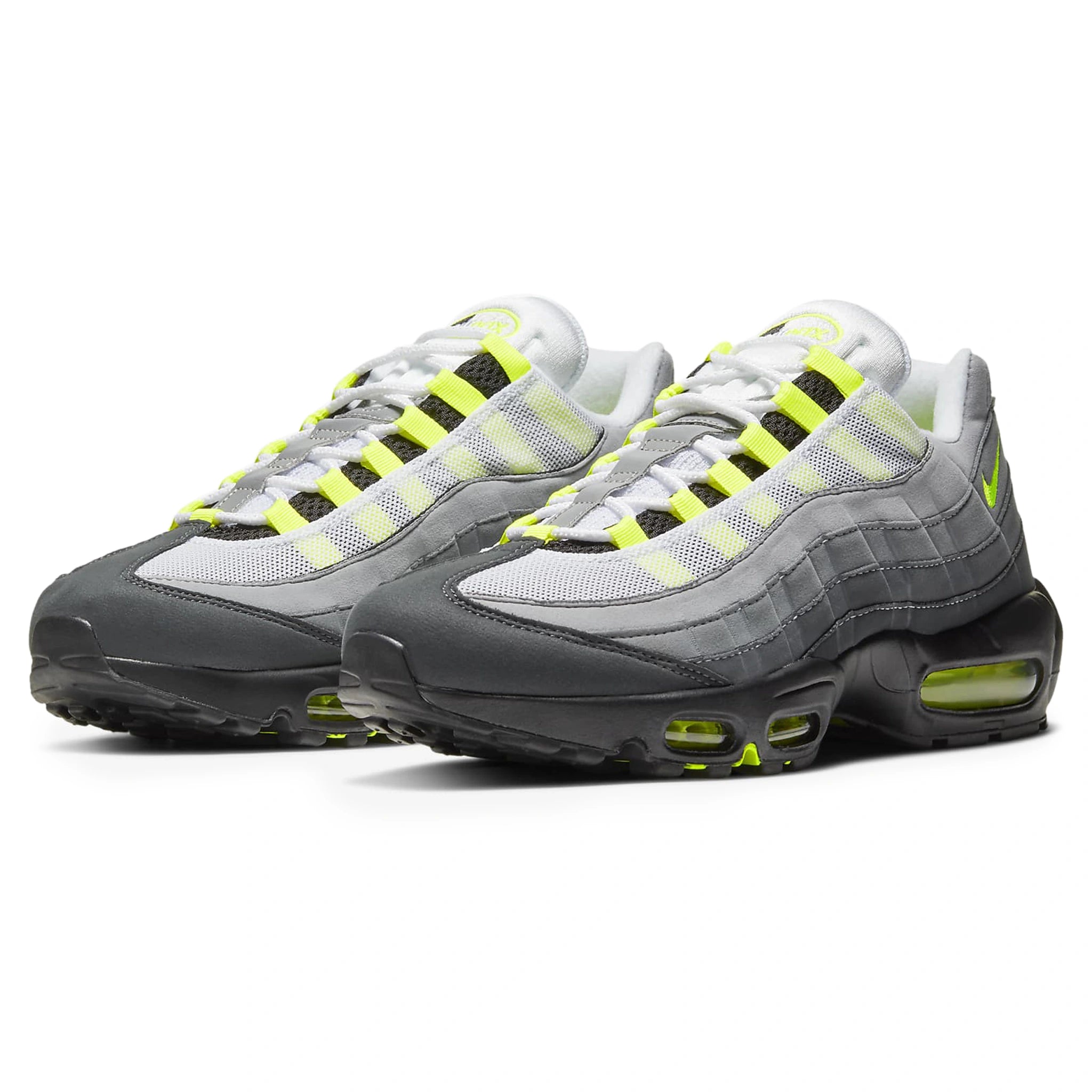 Front side view of Nike Air Max 95 OG Neon CT1689-001