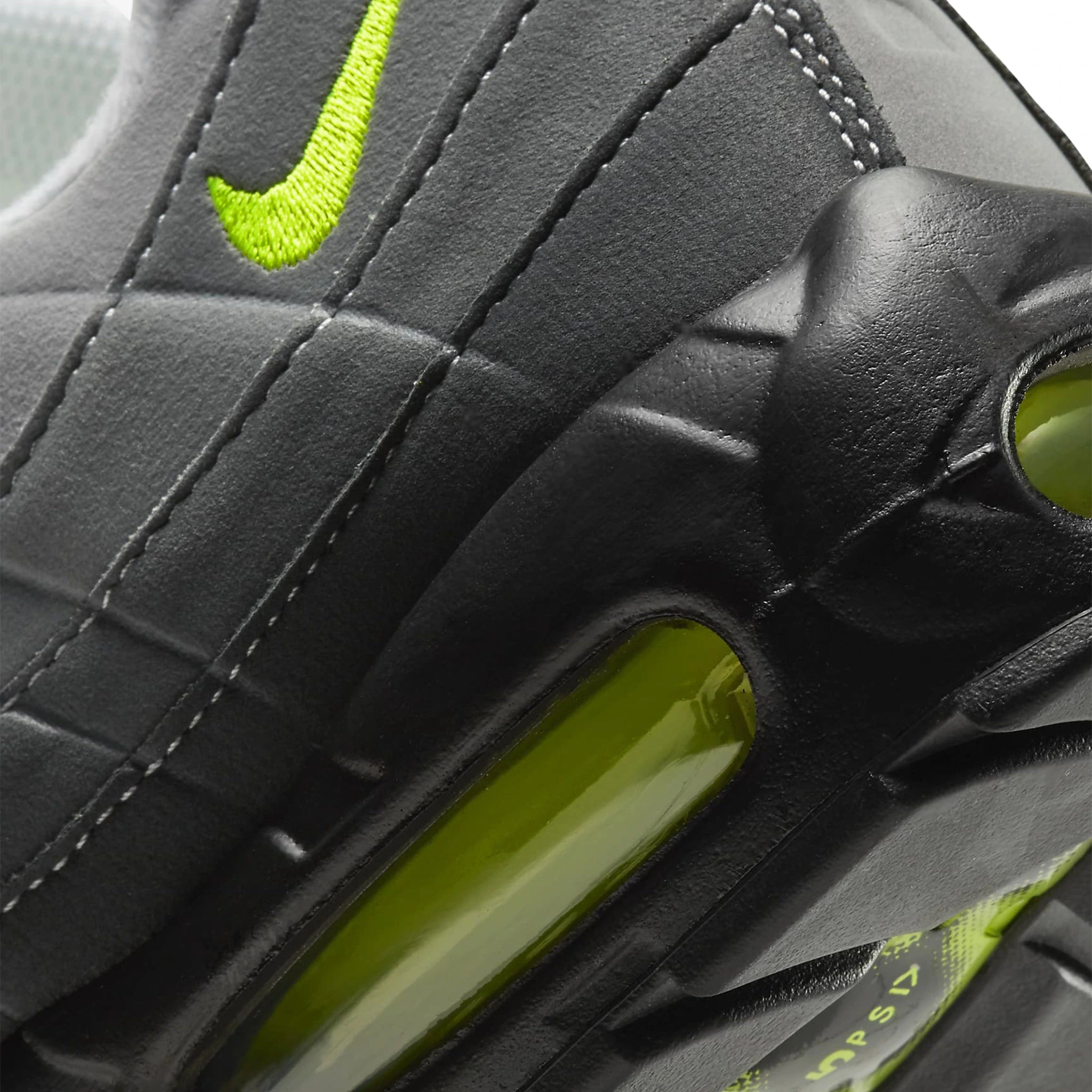 Heel view of Nike Air Max 95 OG Neon CT1689-001