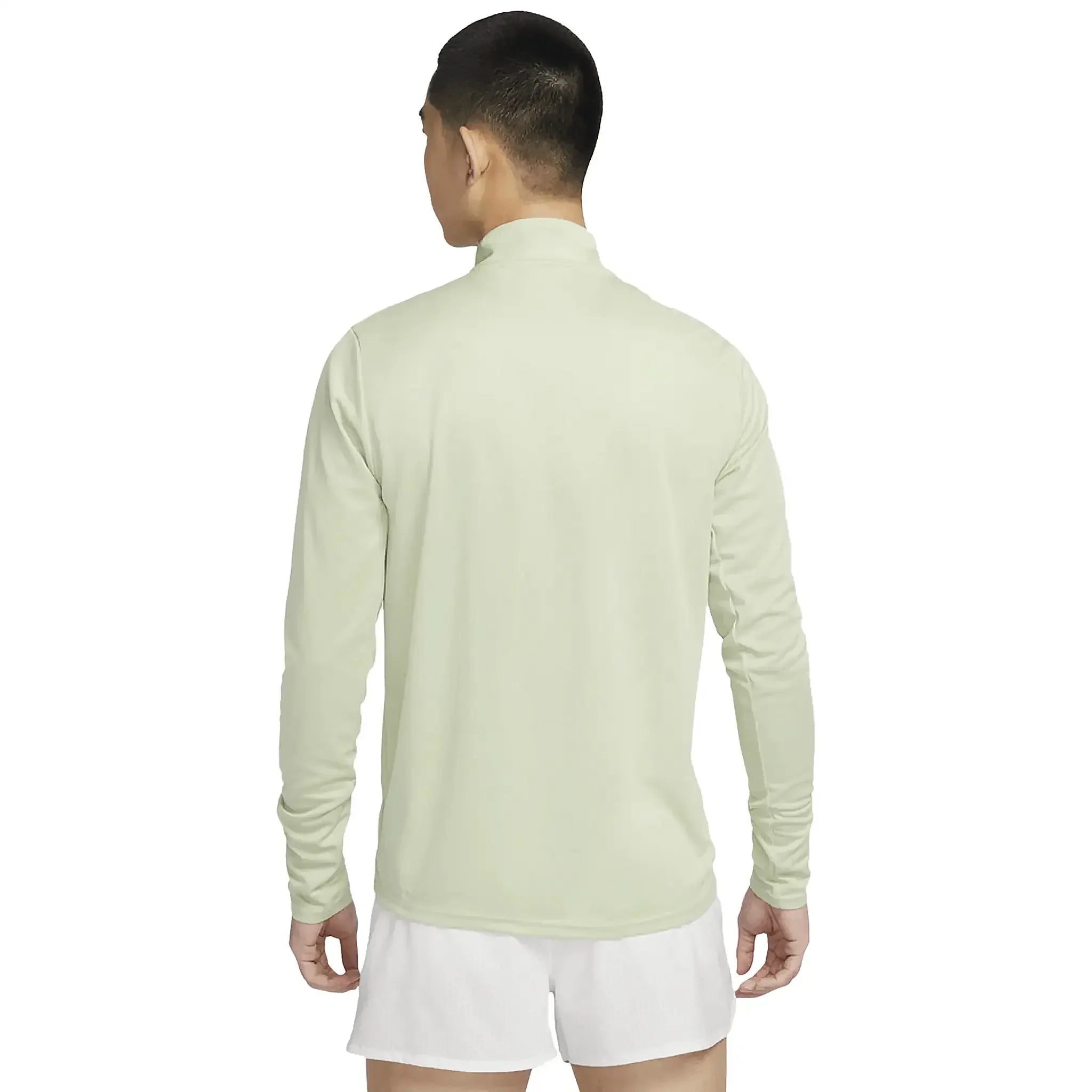 Model Back view of Nike Dri-FIT Olive Aura Half-Zip Training Top FQ2495-361