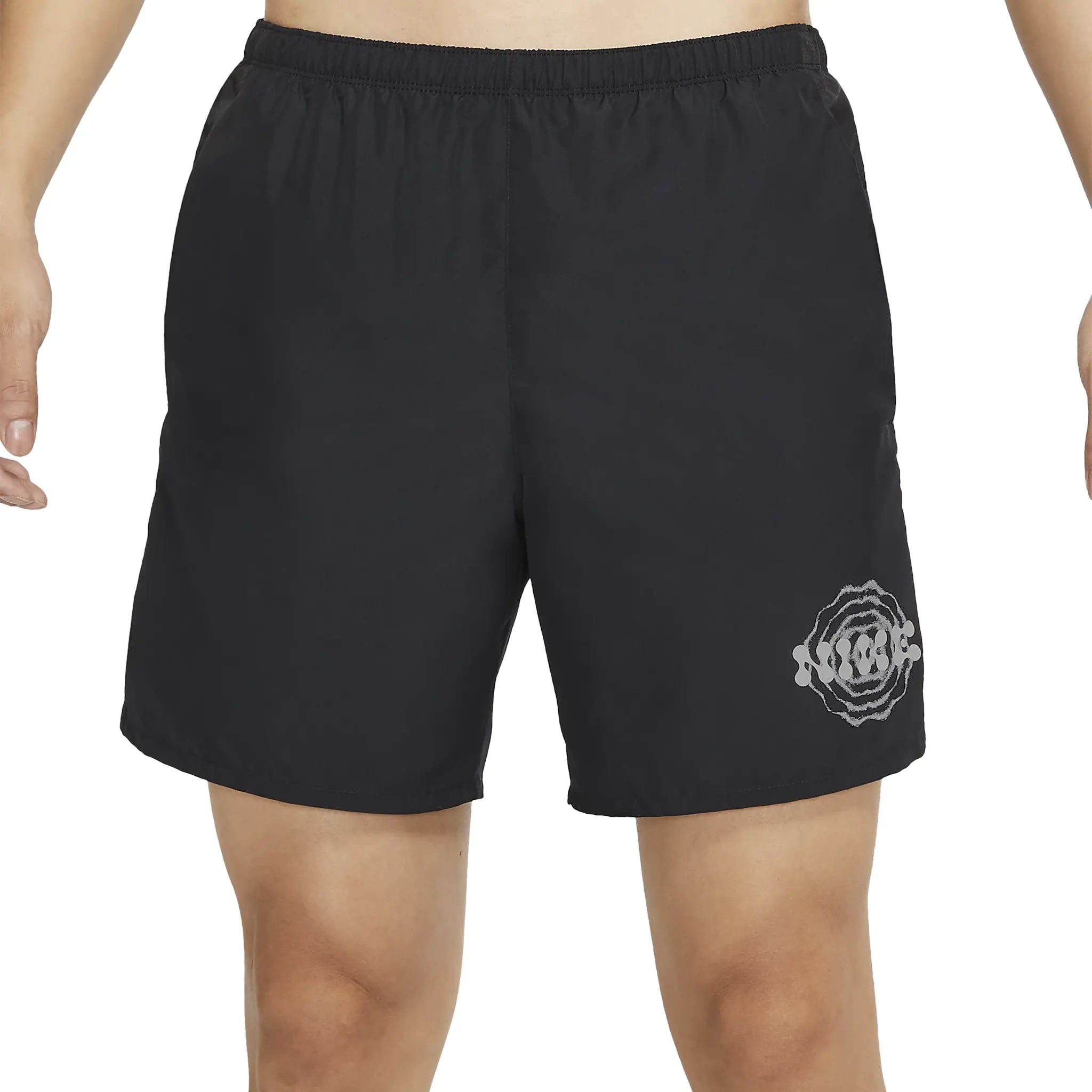 Front view of Nike Dri-Fit Wild Run Challenger DNA 7-Inch Black Running Shorts DM4820-010