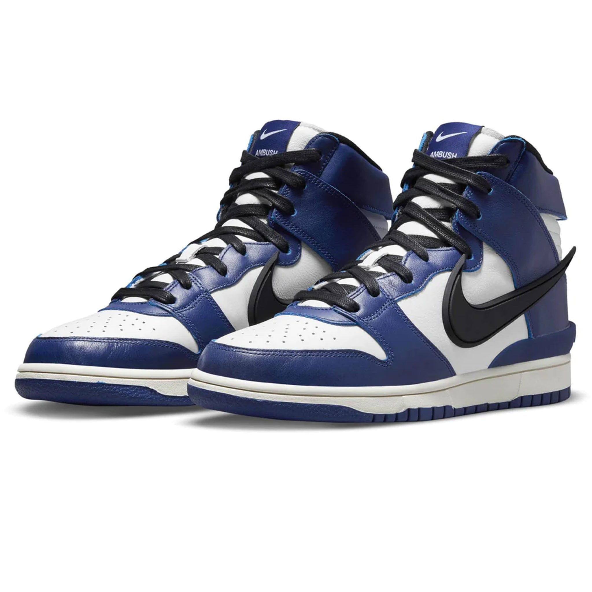 Front side view of Nike Dunk High Ambush Deep Royal Sneaker CU7544-400