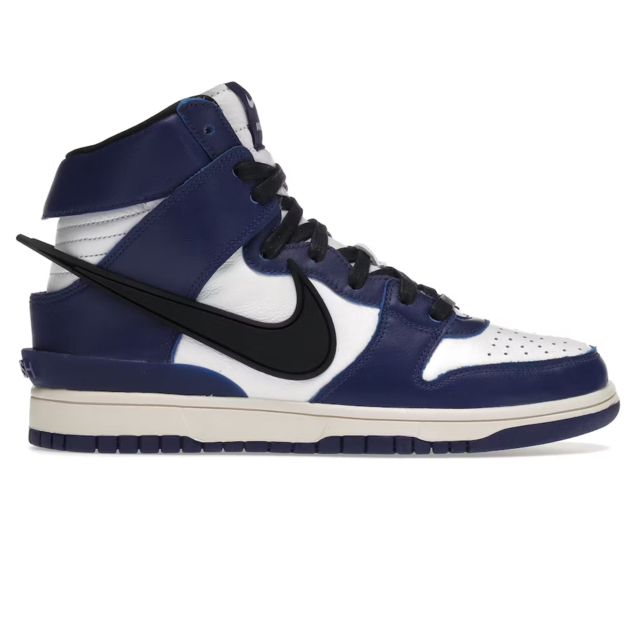 Side view of Nike Dunk High Ambush Deep Royal Sneaker CU7544-400