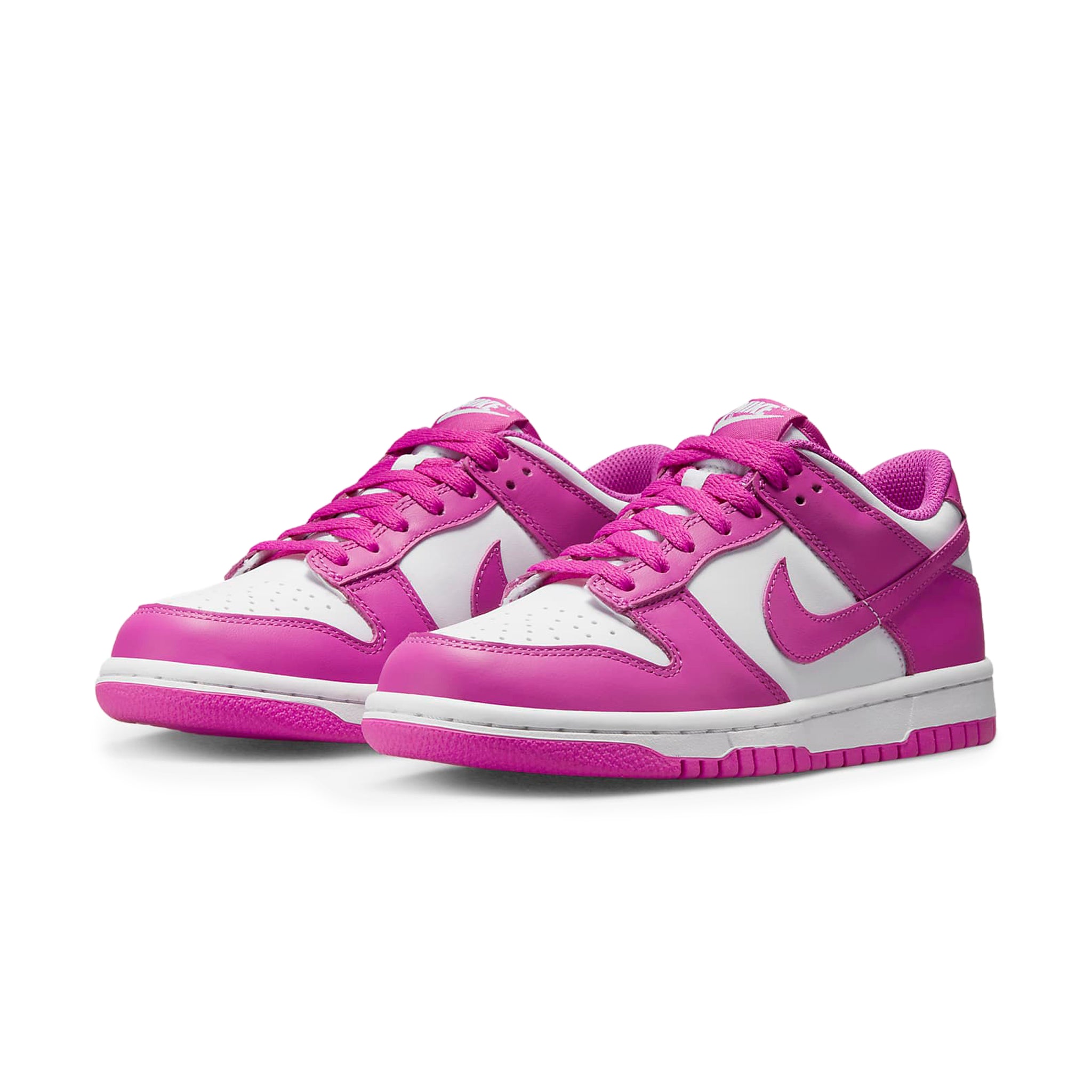Front side view of Nike Dunk Low Active Fuchsia (GS) FJ0704-100