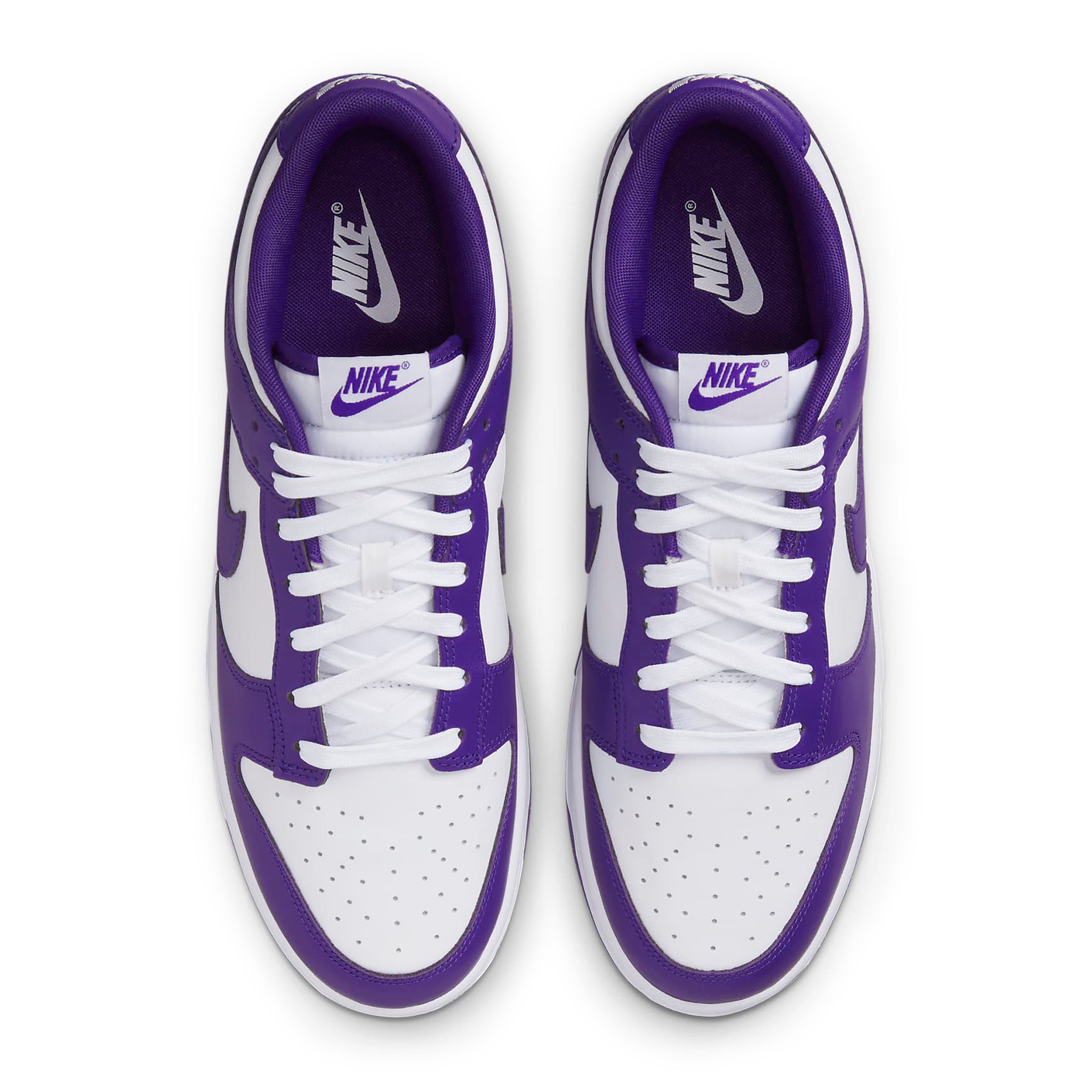 Top down view of Nike Dunk Low Championship Court Purple DD1391-104