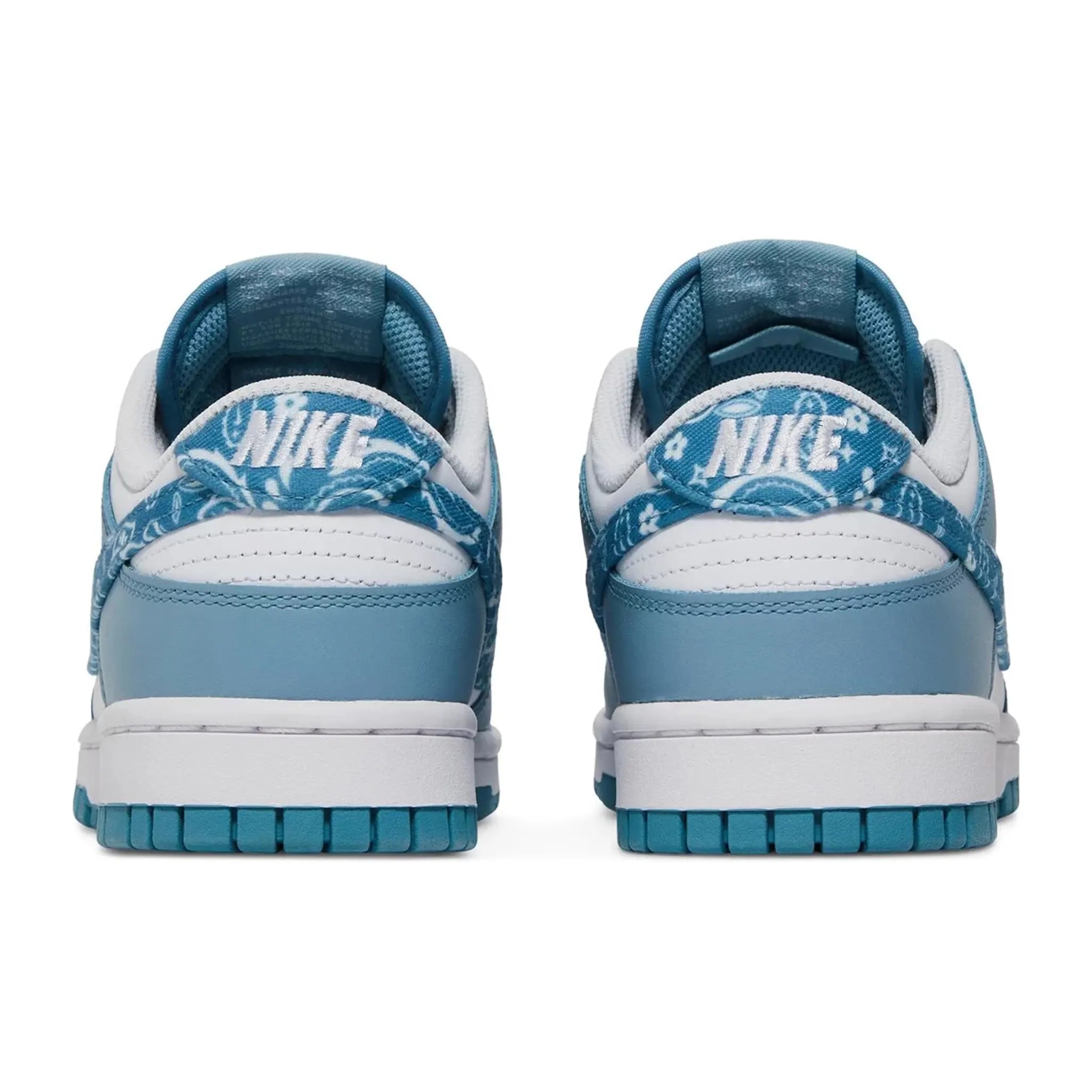 Back view of Nike Dunk Low Essential Paisley Pack Blue (W) DH4401-101