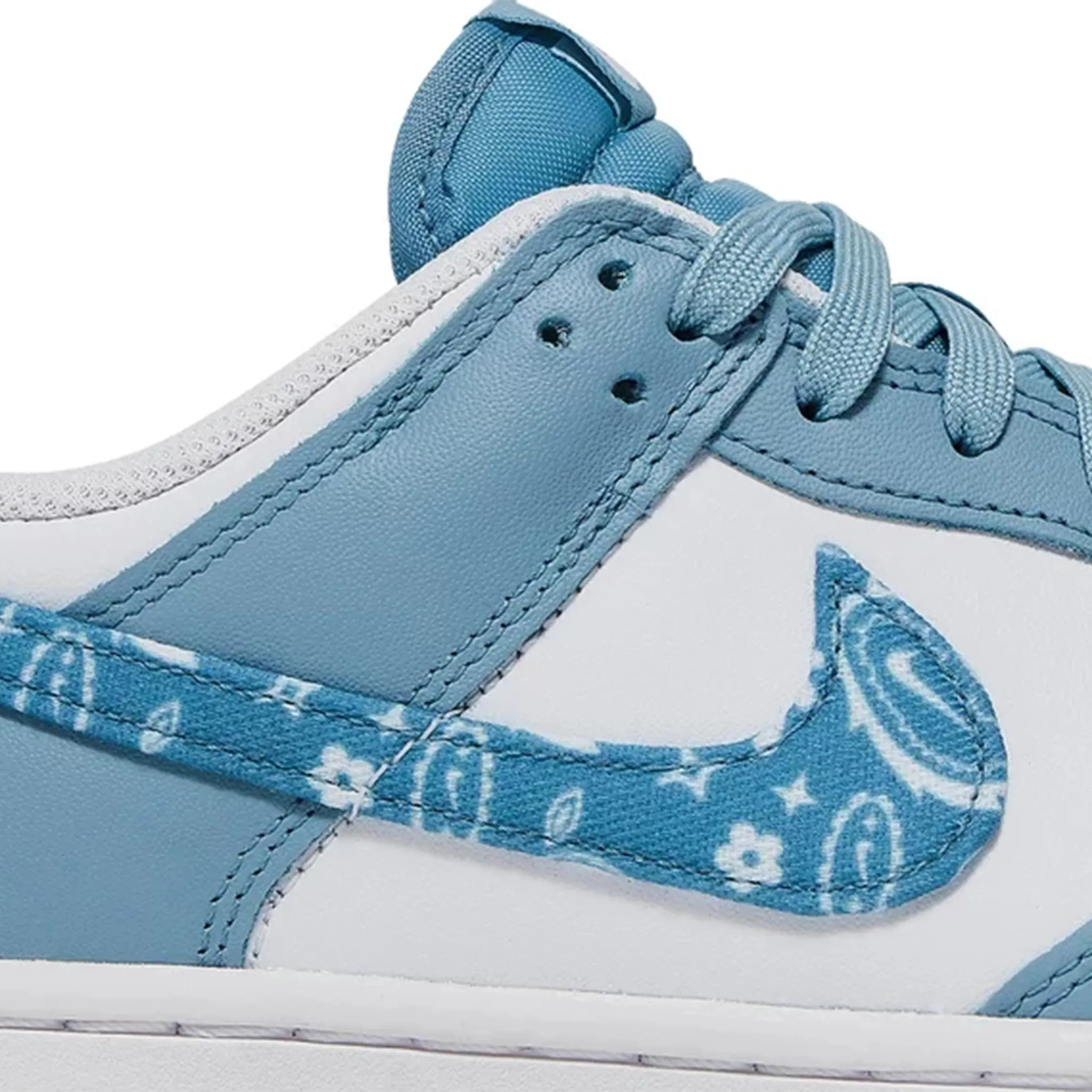 Detail view of Nike Dunk Low Essential Paisley Pack Blue (W) DH4401-101