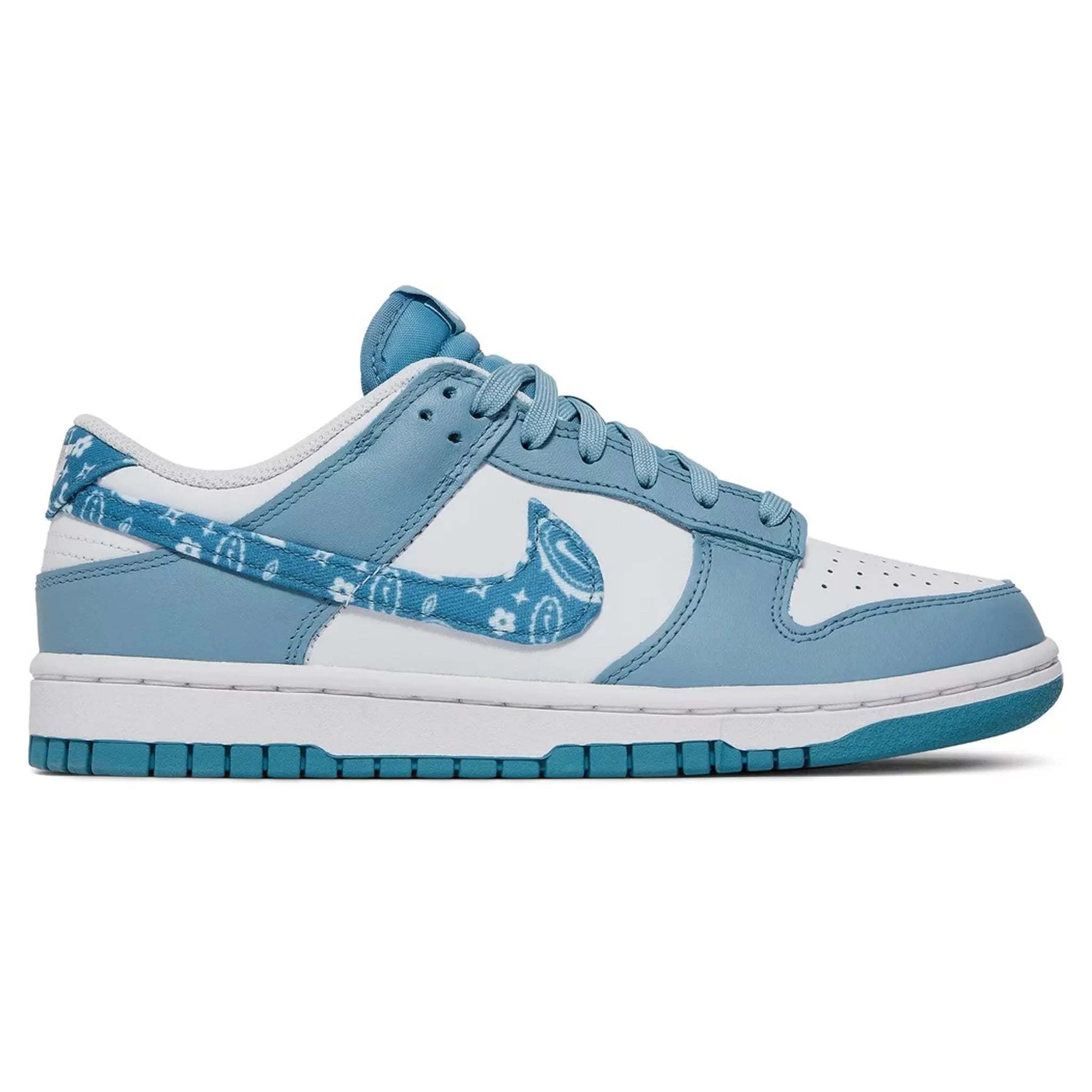 Side view of Nike Dunk Low Essential Paisley Pack Blue (W) DH4401-101