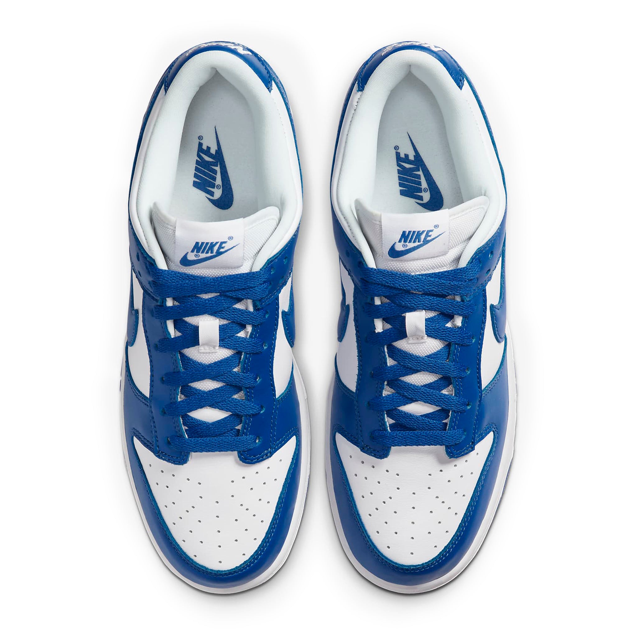 Top down view of Nike Dunk Low Kentucky (2020) CU1726-100