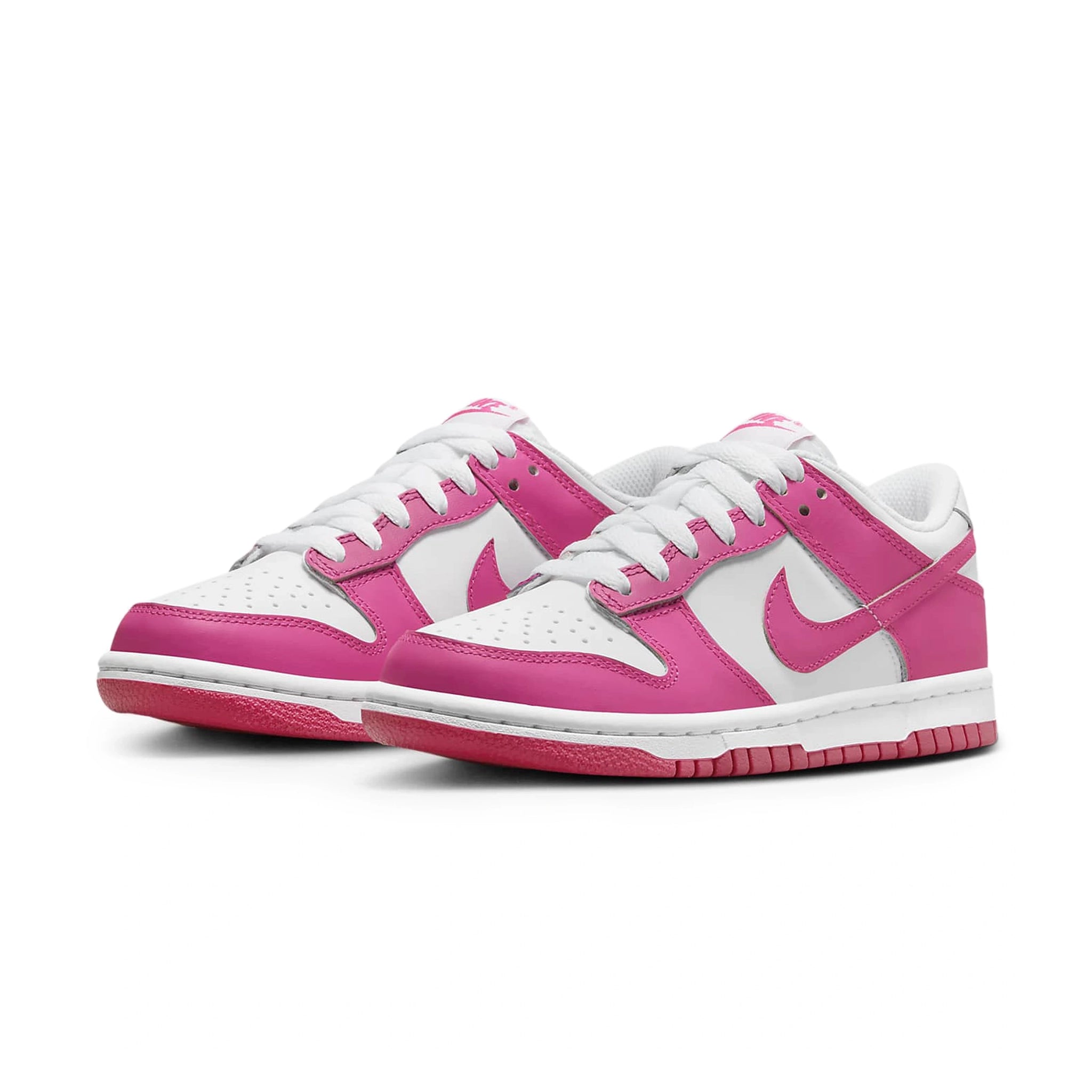 Front side view of Nike Dunk Low Laser Fuchsia (GS) FB9109-102