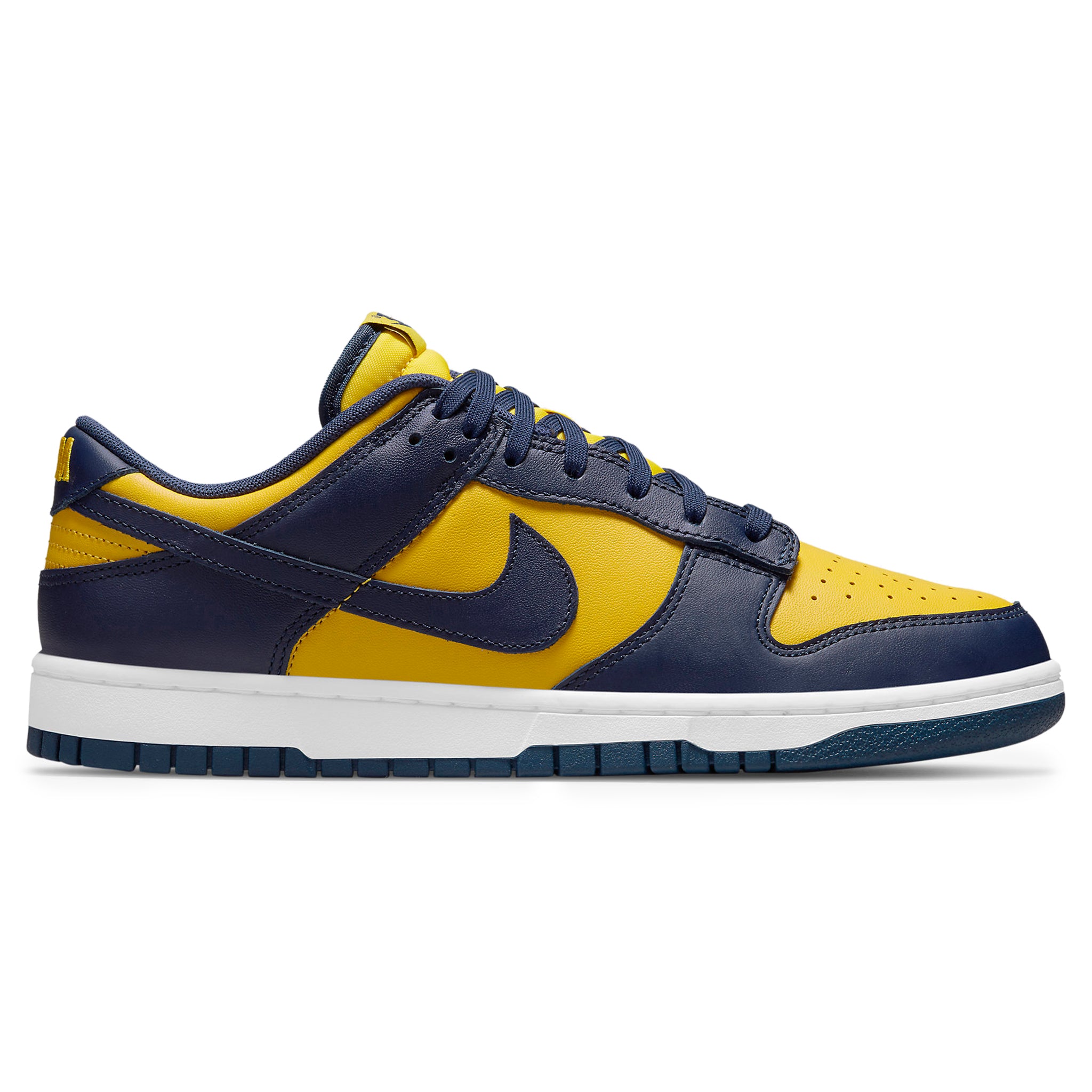 Side view of Nike Dunk Low Michigan (2021) DD1391-700