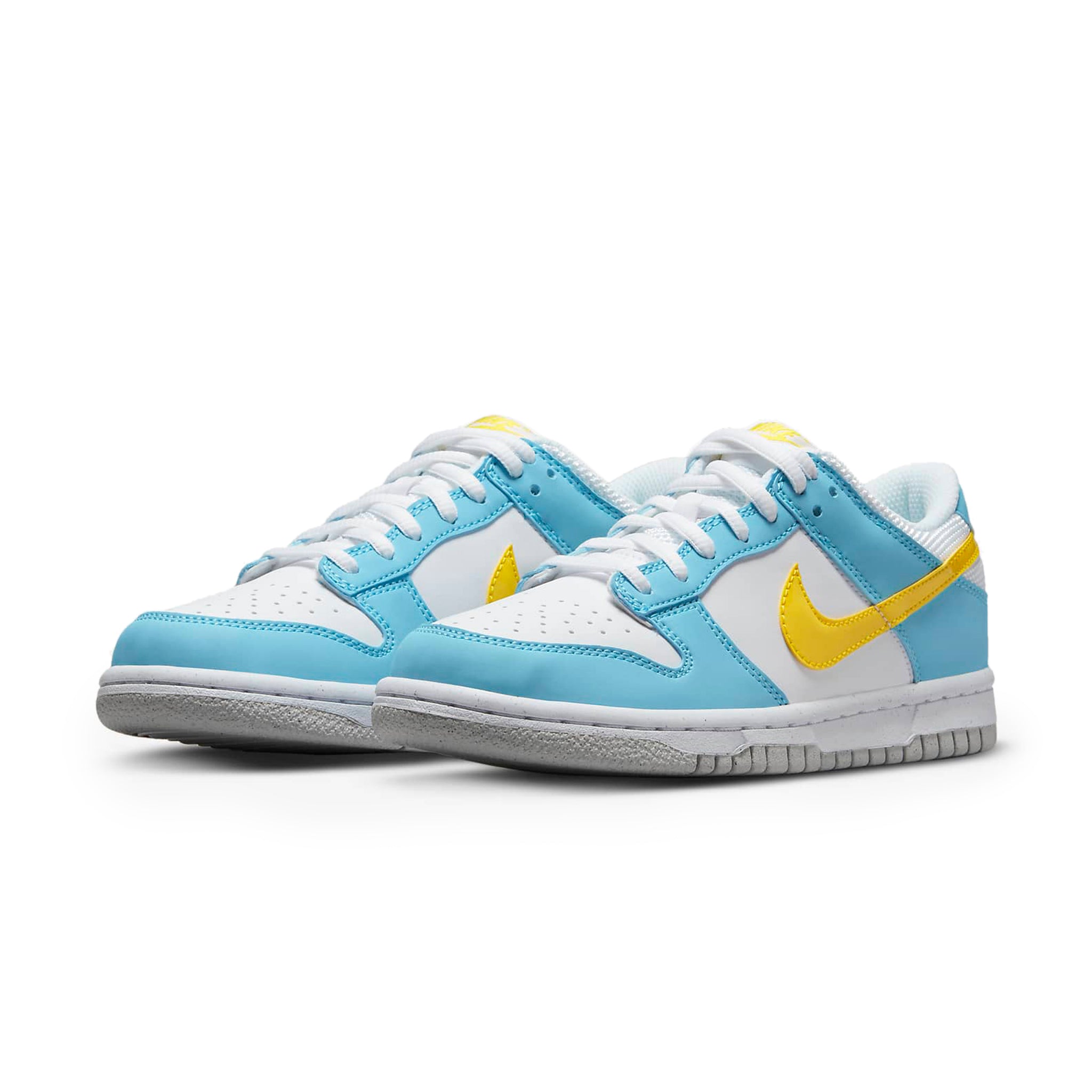Front side view of Nike Dunk Low Next Nature Homer Simpson (GS) DX3382-400