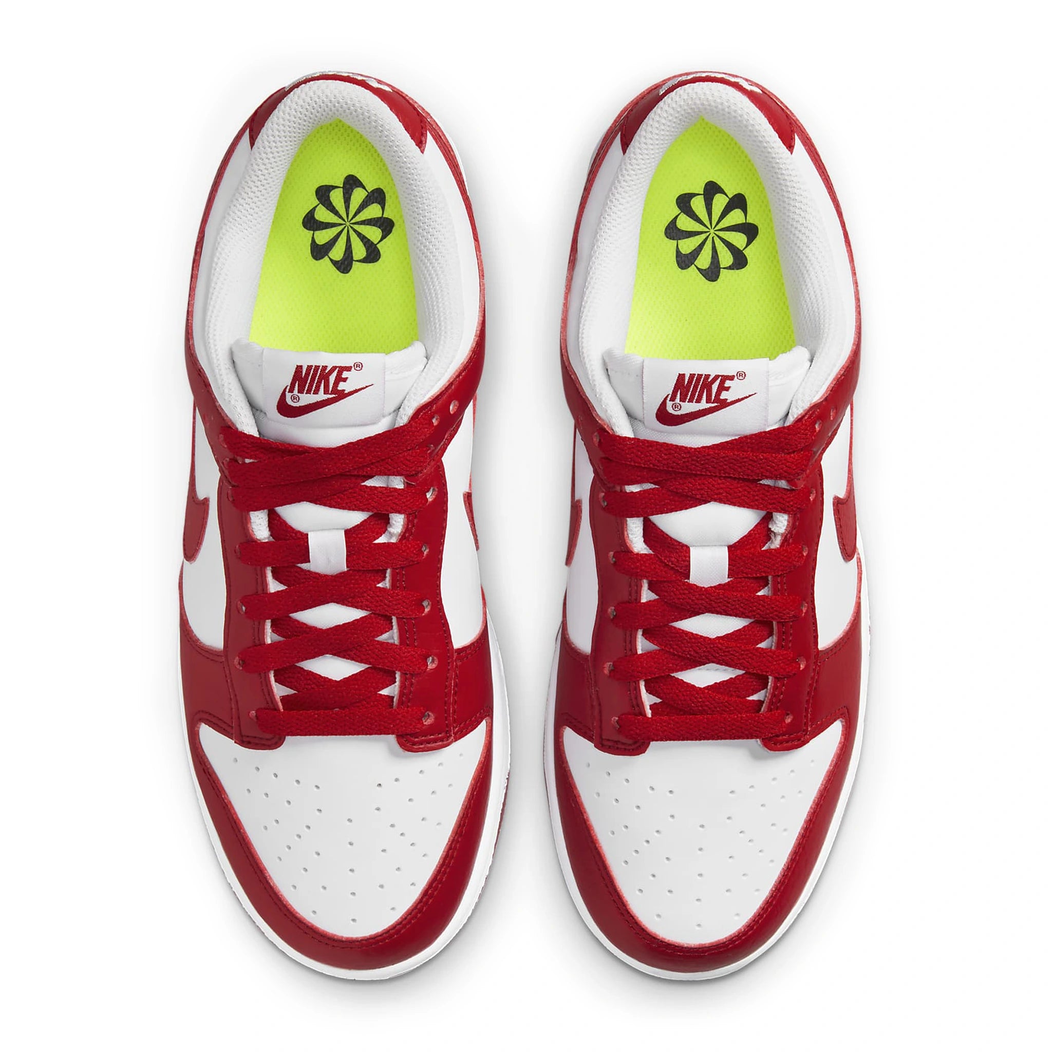 Top view of Nike Dunk Low Next Nature White Gym Red (W) DN1431-101