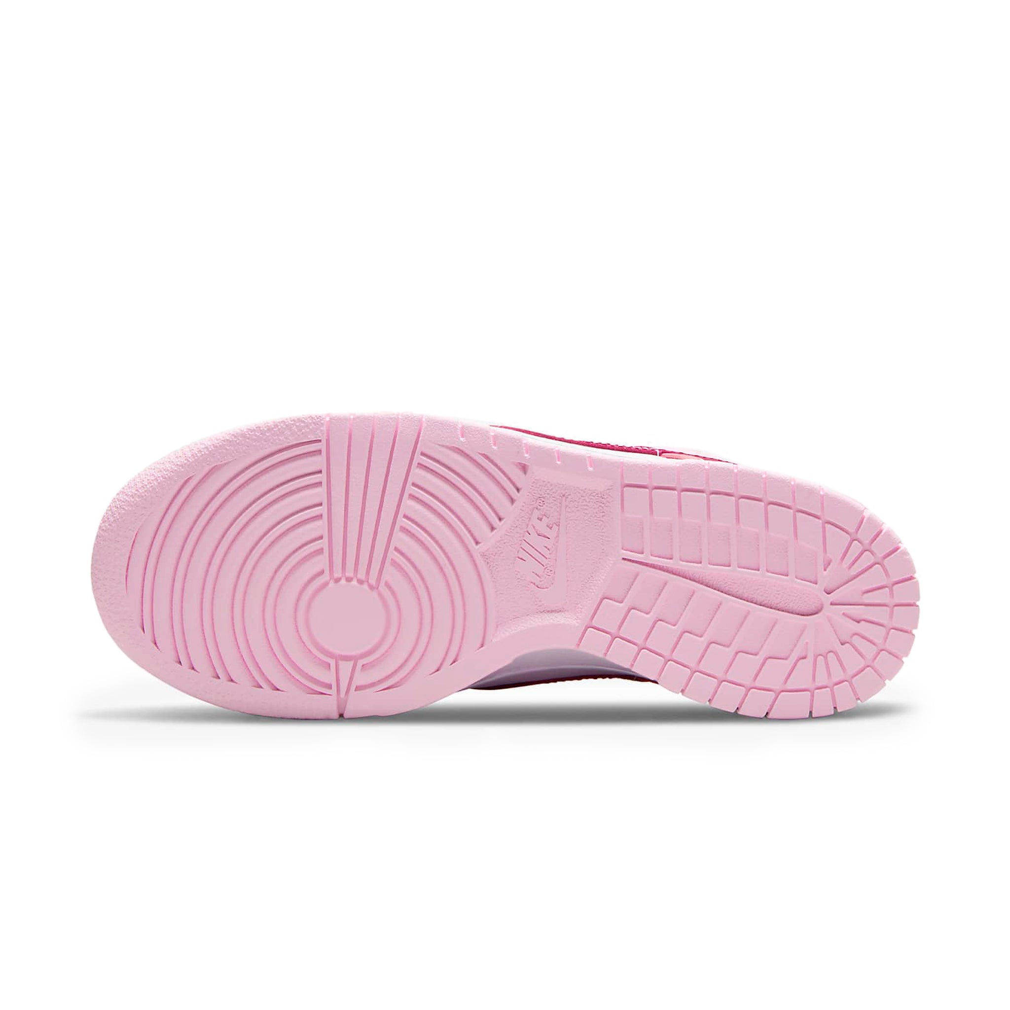 Sole view of Nike Dunk Low Pink Red White (GS) CW1590-601