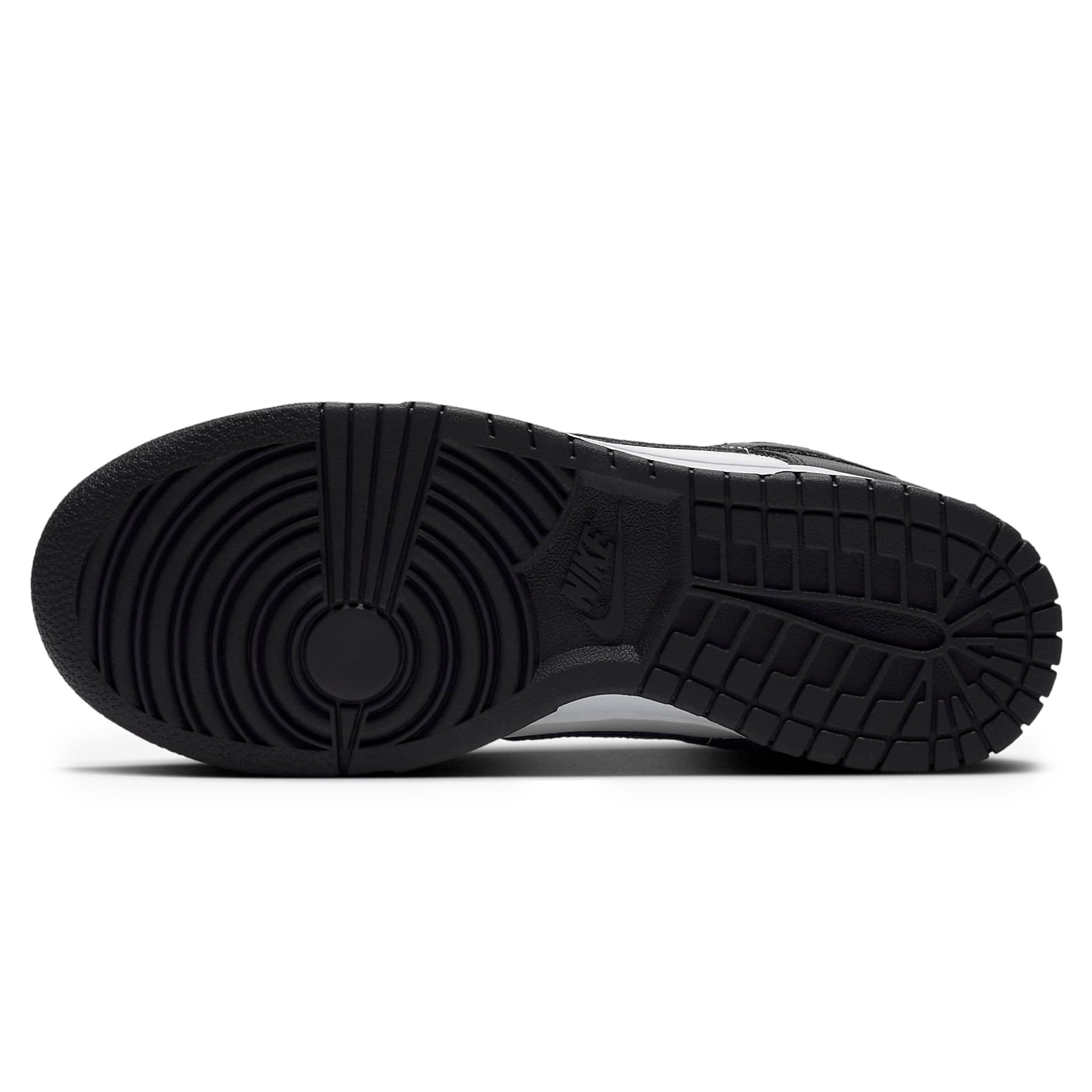 Sole view of Nike Dunk Low Retro Black White Panda 2021 (W) DD1503-101