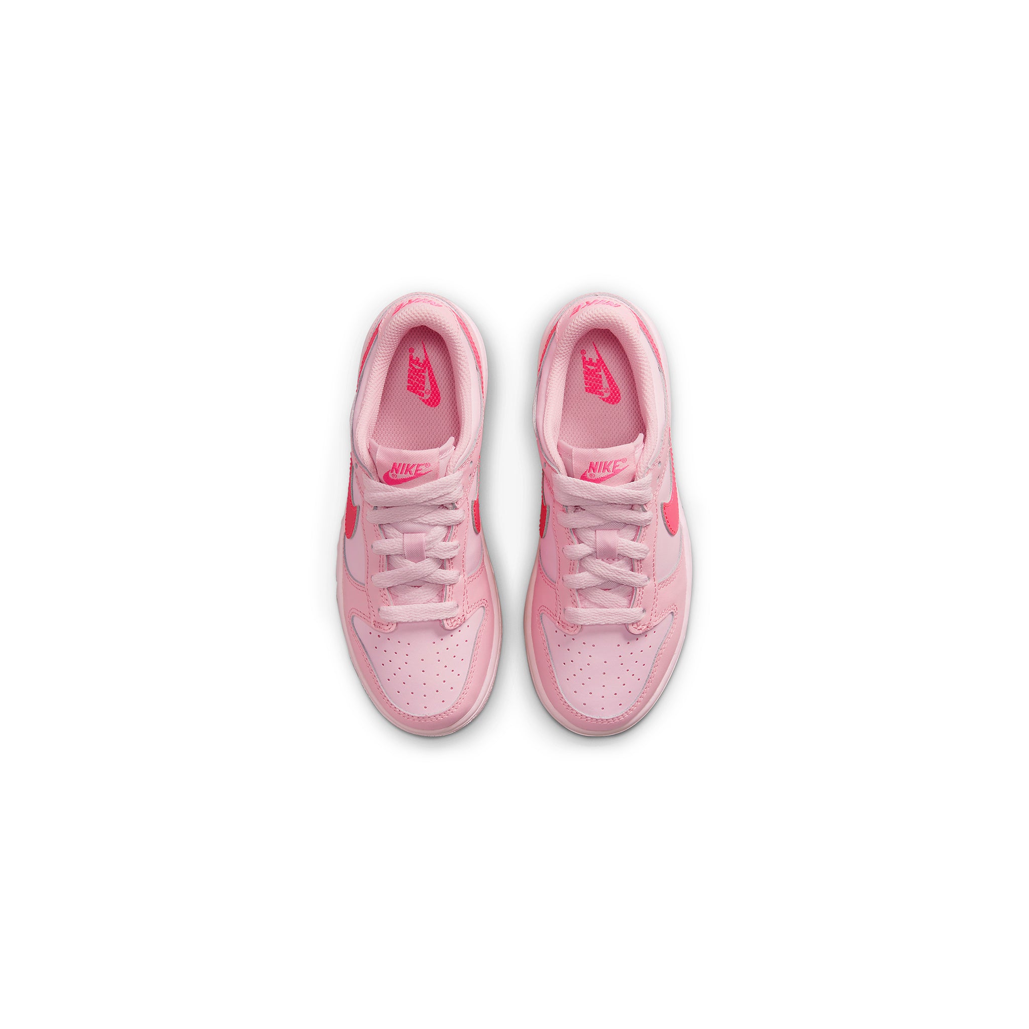 Top view of Nike Dunk Low Triple Pink (PS) DH9756-600